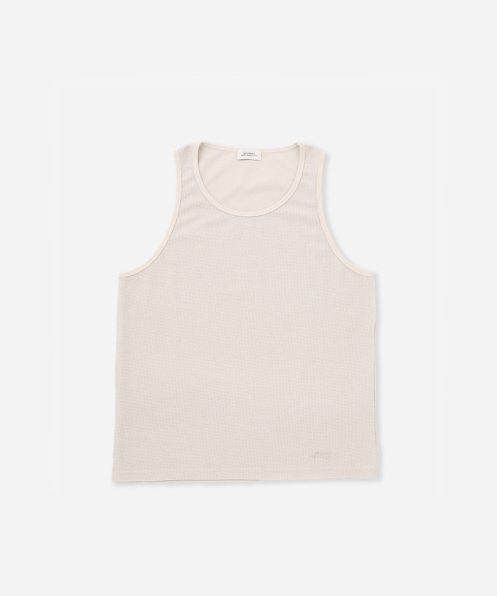 Saturdays NYC Venice Waffle Tank in Ivory