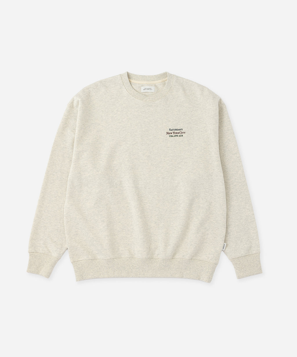 Saturdays NYC Bowery Loofah Collar Sweatshirt in Light Gray