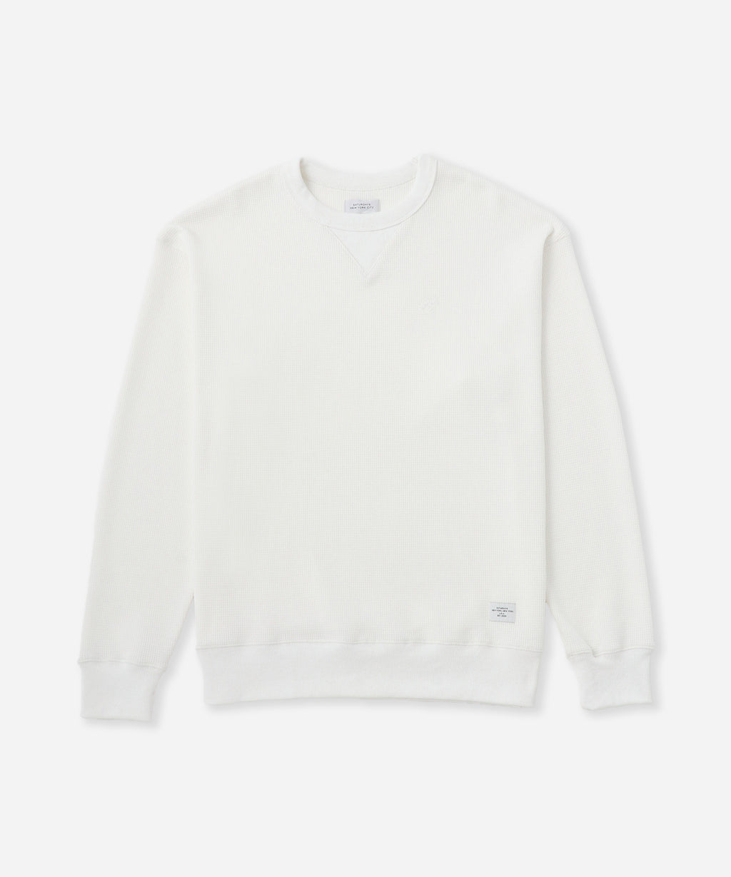 Saturdays NYC SNYC Waffle Relaxed Top in Off White