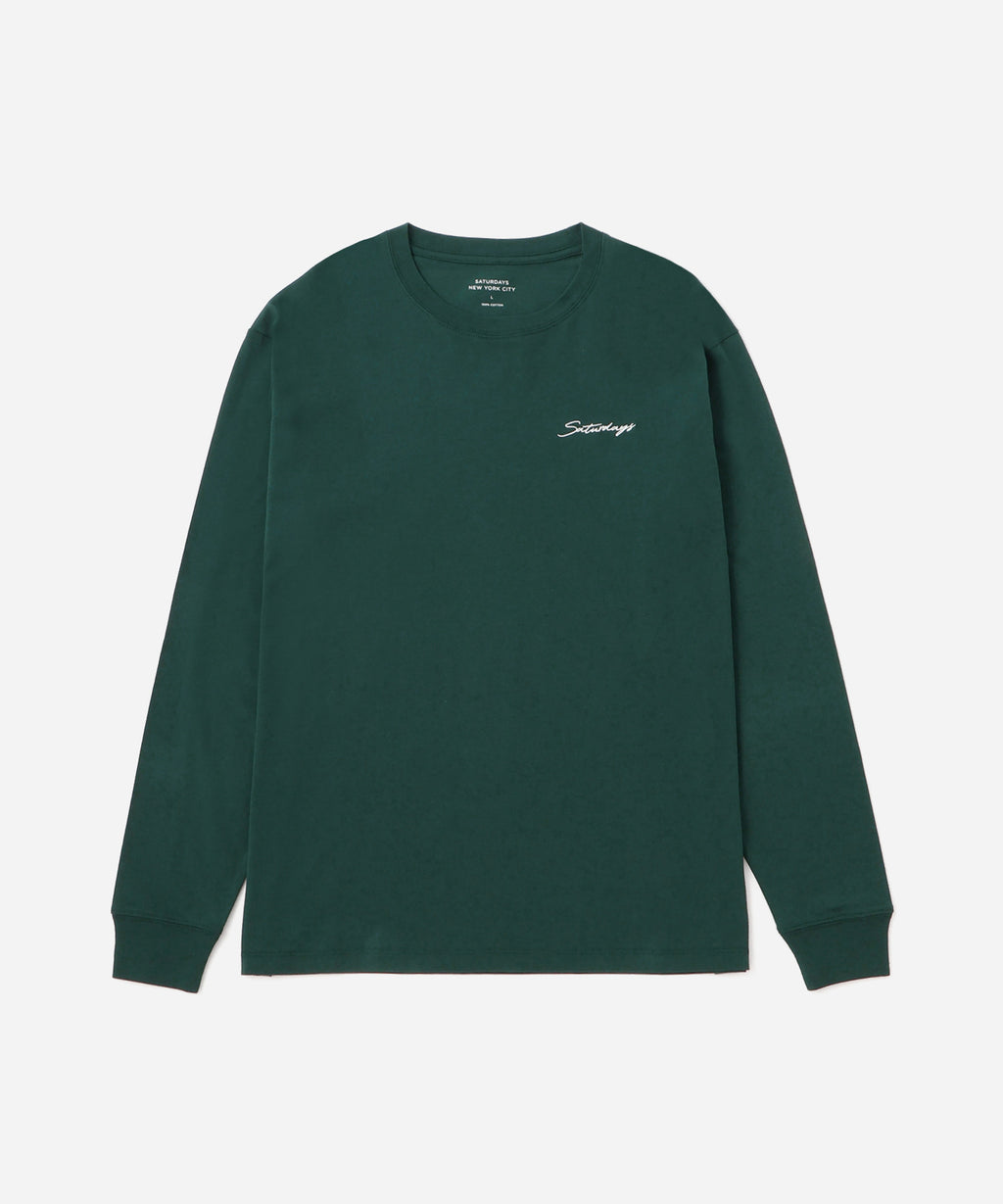 Script Embroidered Long Sleeve Tee