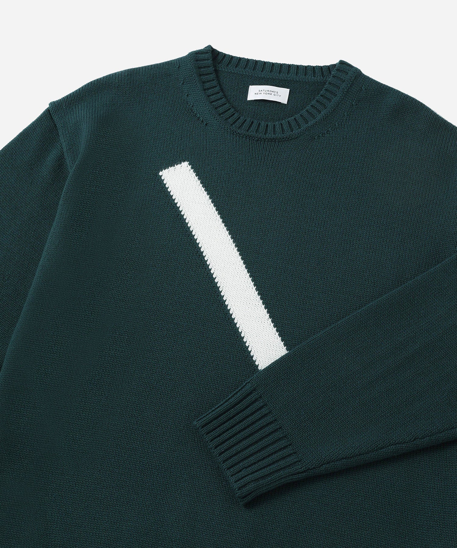 Saturdays NYC Greg Slash Sweater in Green