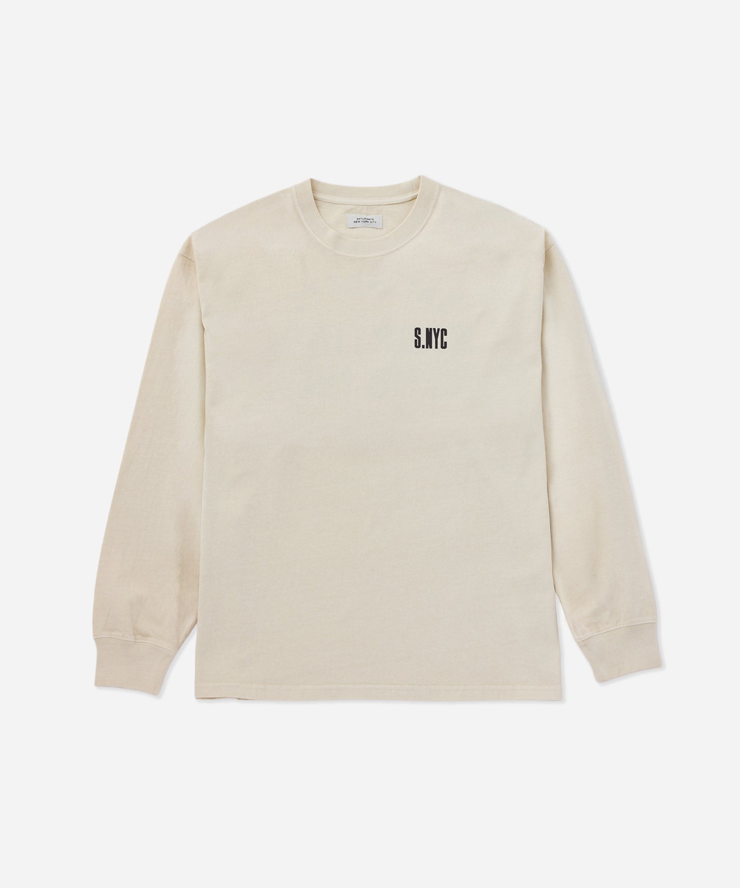 Saturdays NYC Collegiate Printed Long Sleeve Tee in Ivory