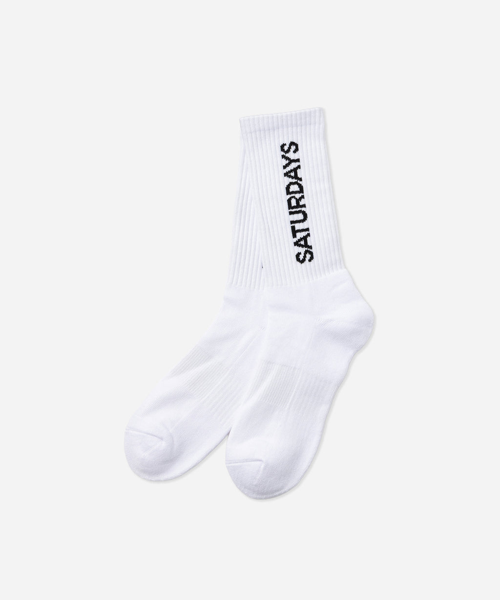 Saturdays NYC Logo Socks in White