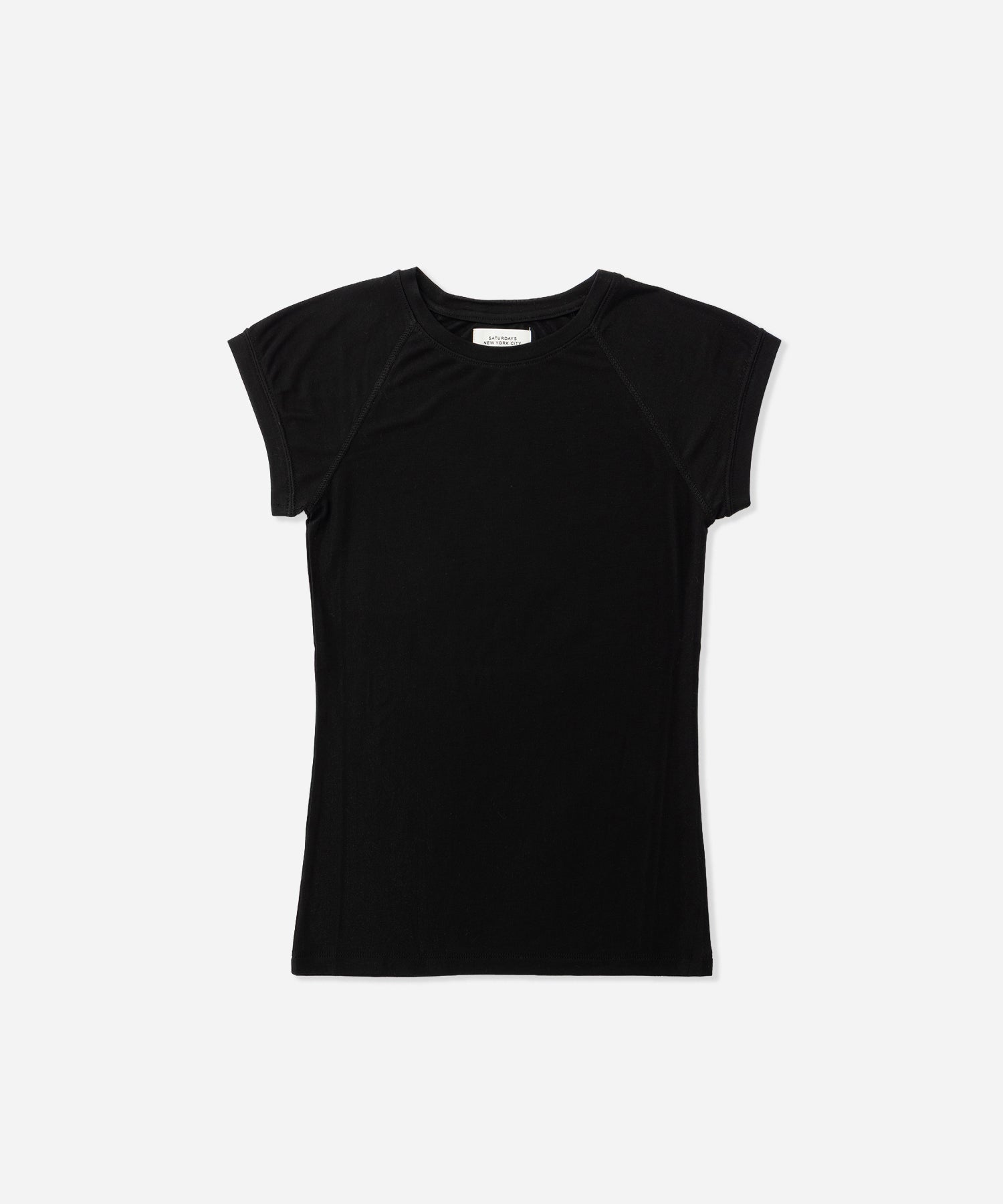 Saturdays NYC Bree Capped Sleeve Tee in Black