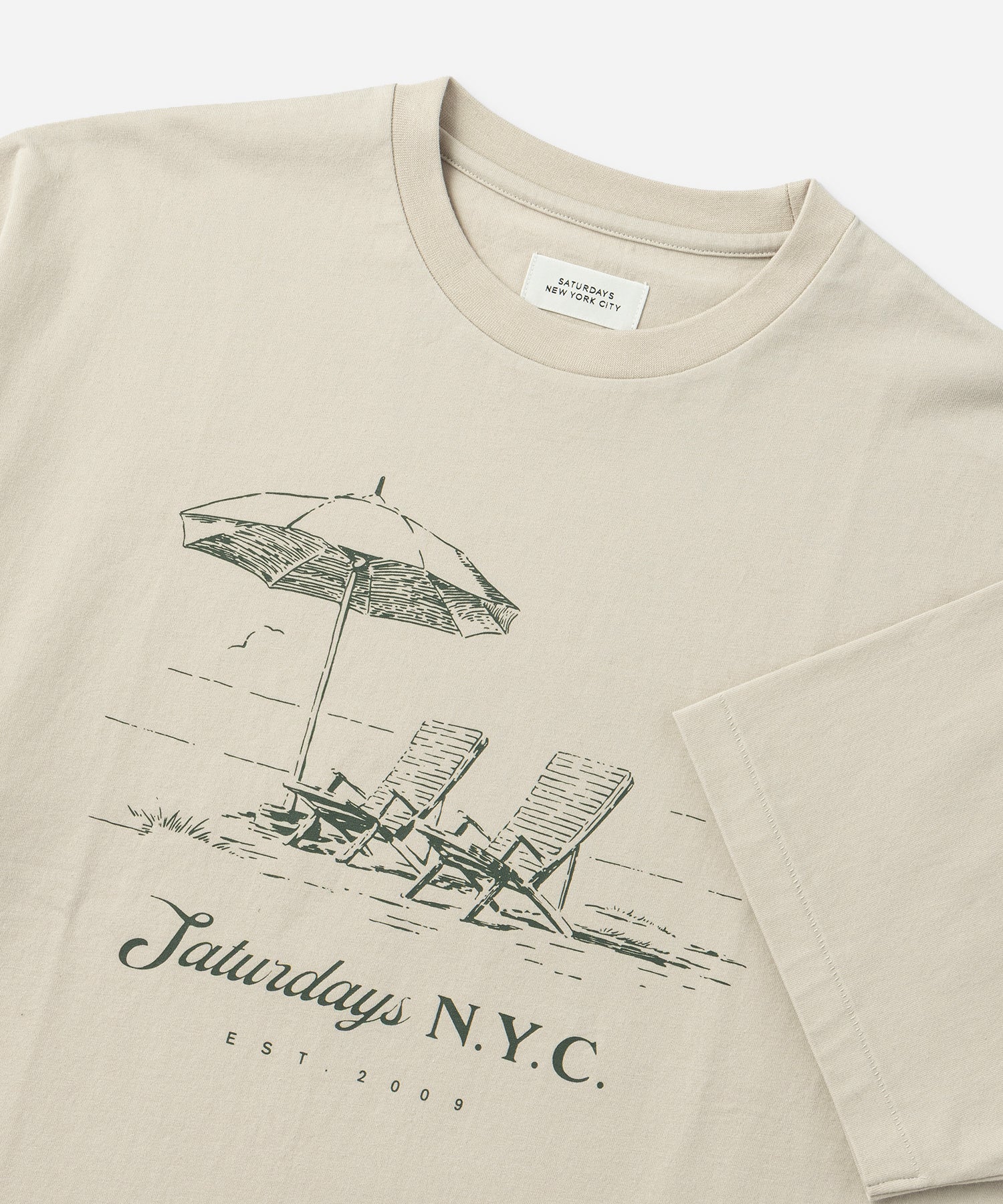 Saturdays NYC Beach Chair Ozone Wash Relaxed Tee in Off White
