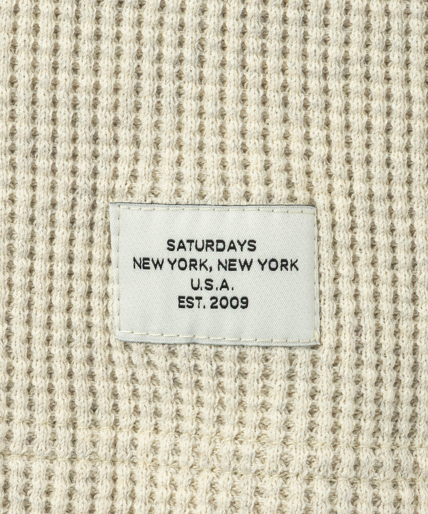 Saturdays NYC Alex Heavy Waffle Relaxed Top in Light Gray