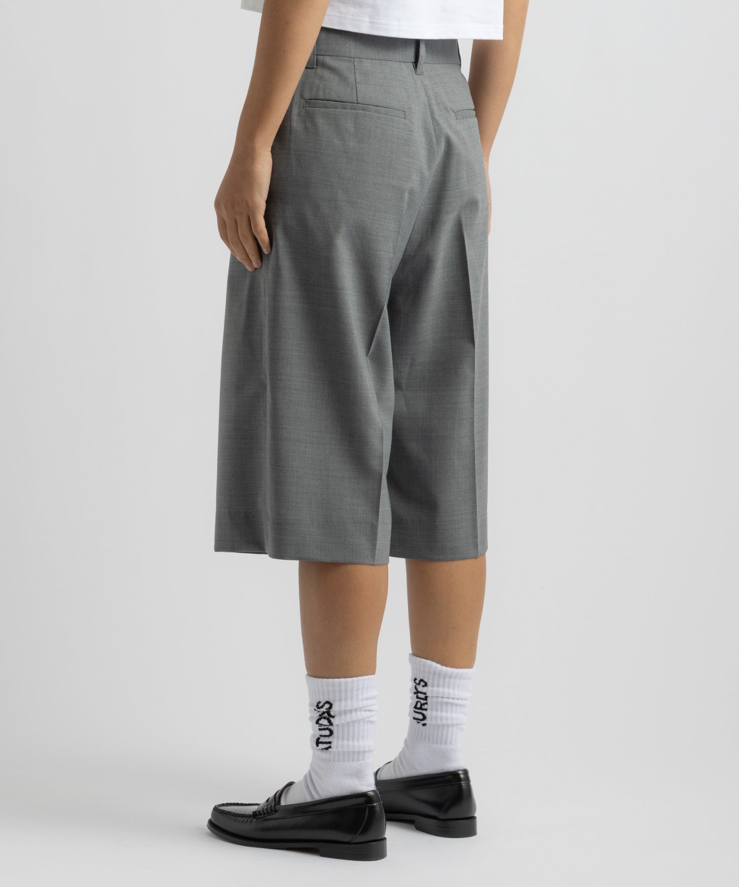 Saturdays NYC Kim Pleated Shorts in Gray