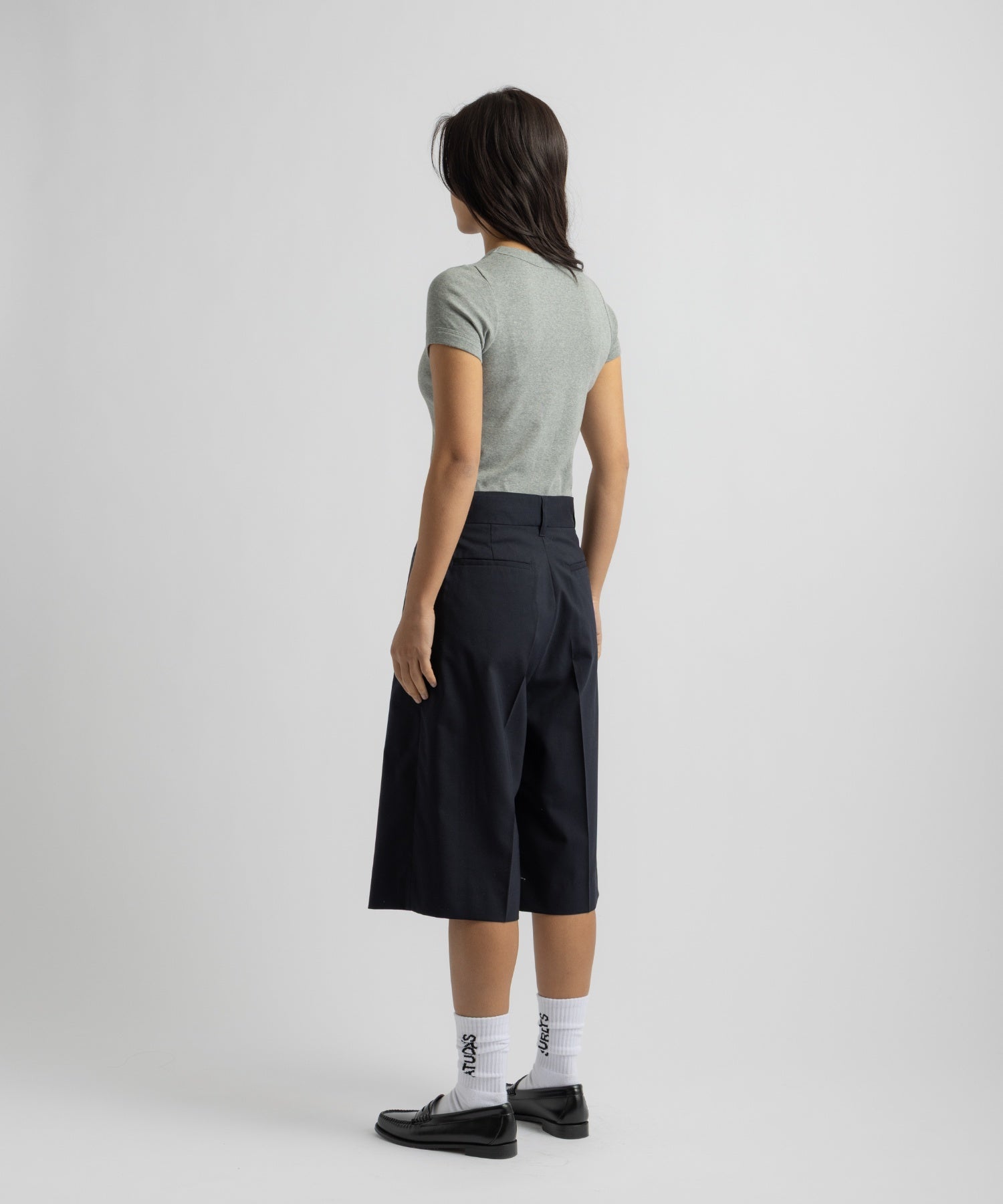 Saturdays NYC Naomi Ribbed Tee in Gray