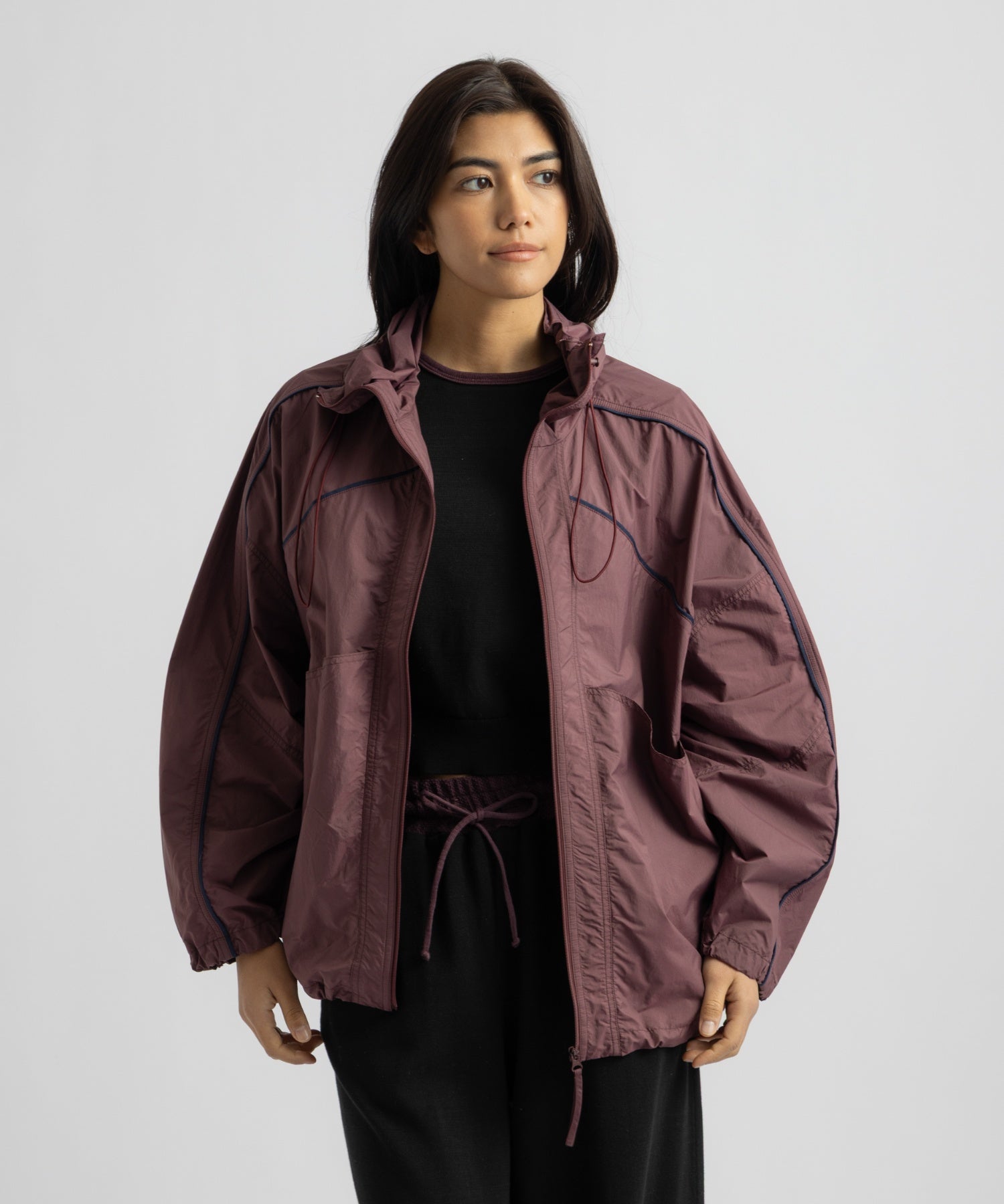 Saturdays NYC Edie Windbreaker in Wine