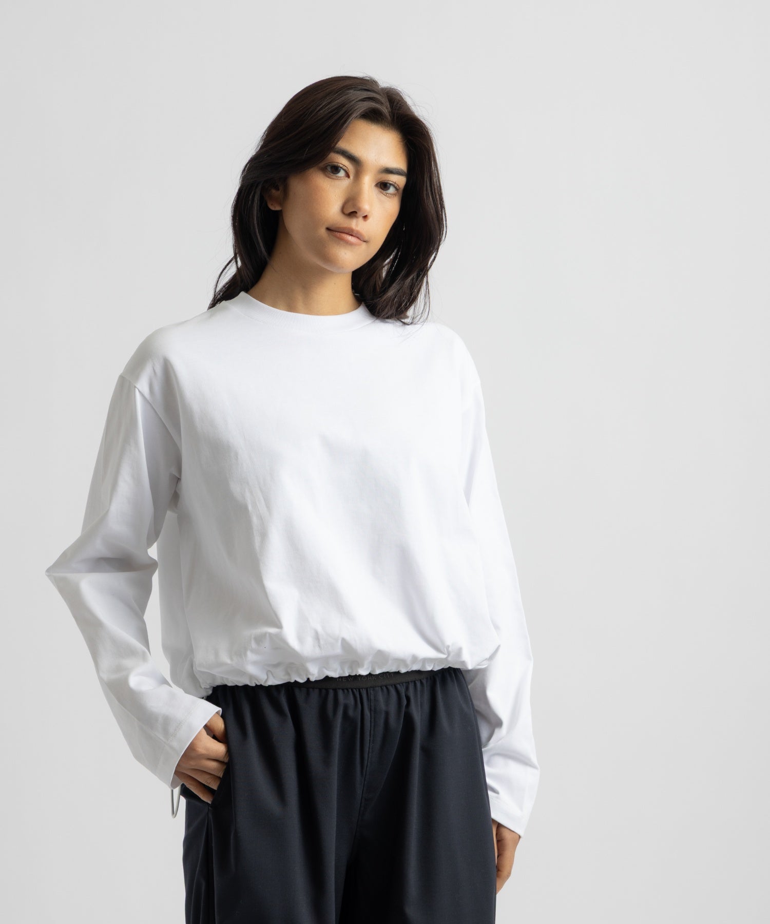 Saturdays NYC Arisa Long Sleeve Top in White
