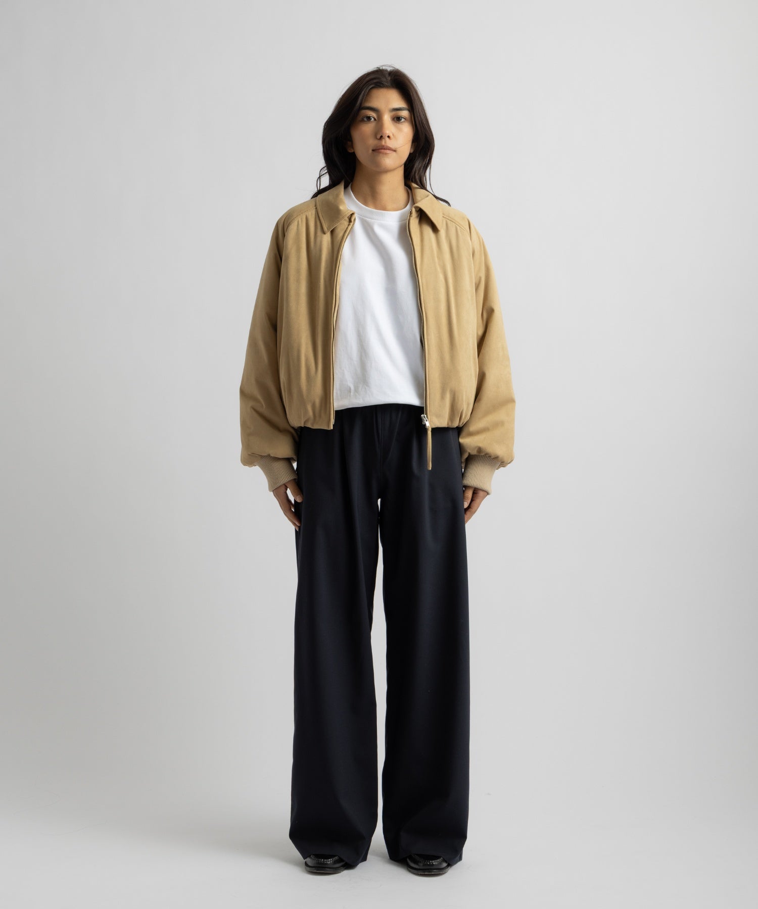 Saturdays NYC Dorothy Cropped Blouson in Beige