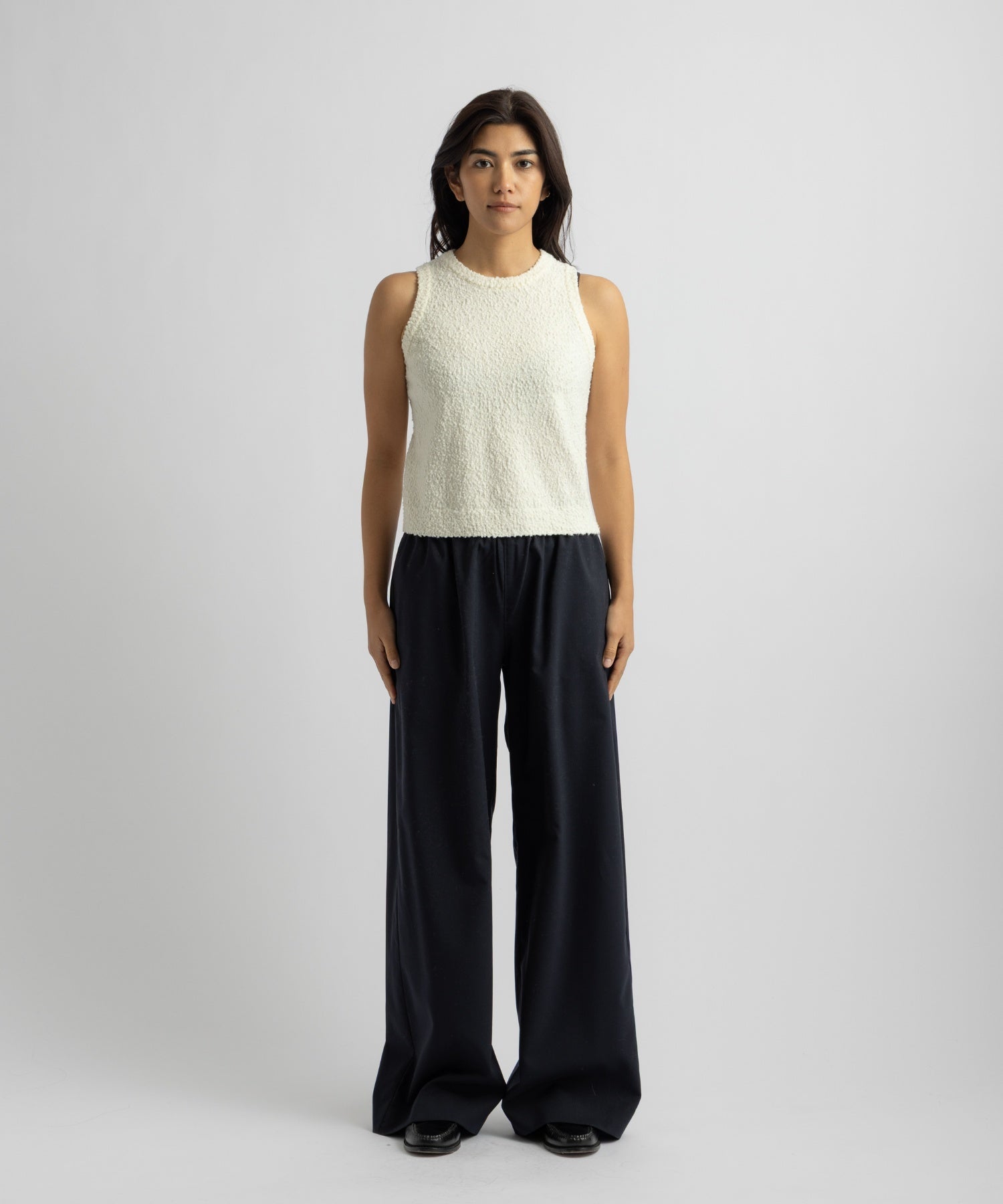 Saturdays NYC Andie Bubble Knit Top in White