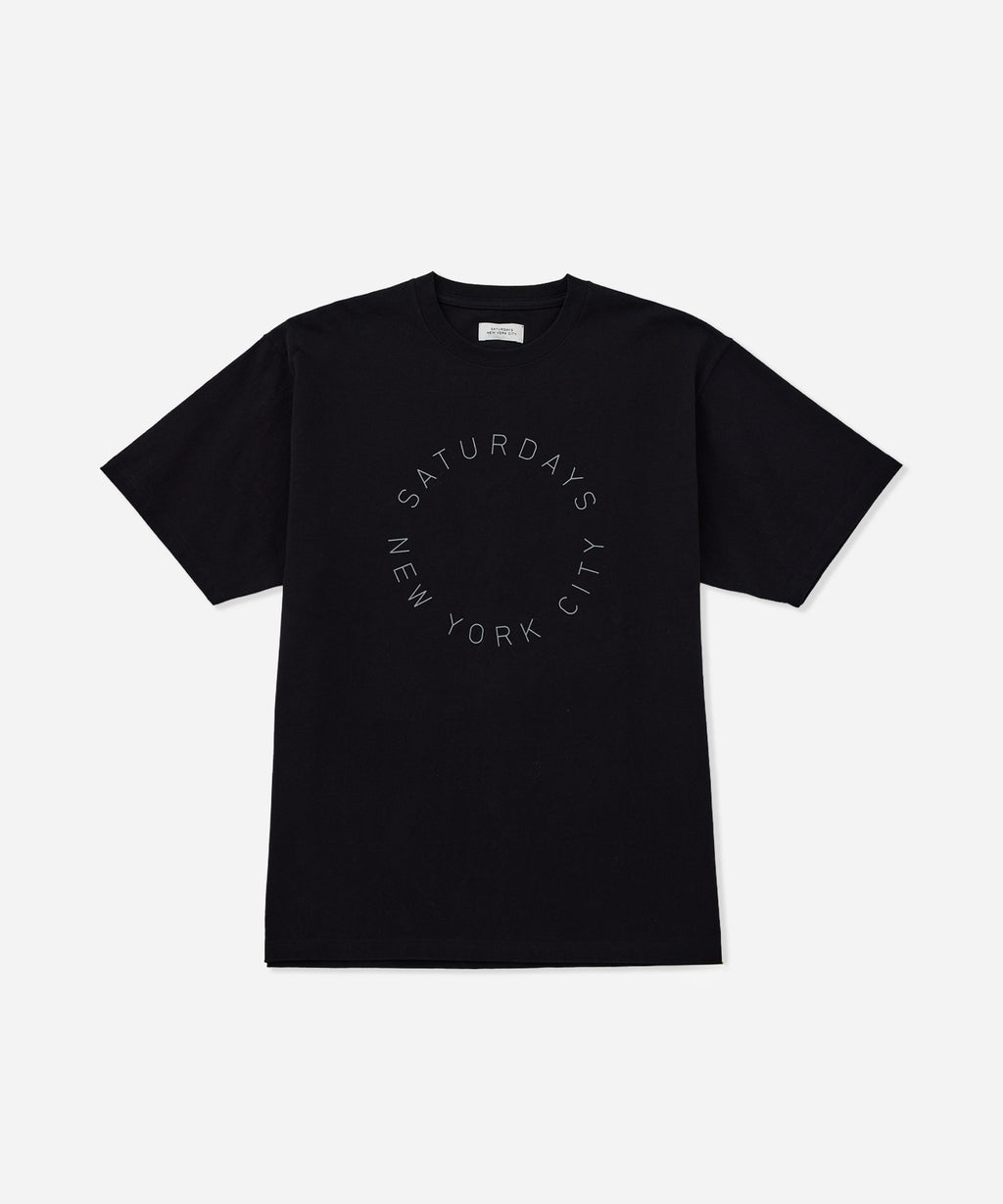 Saturdays NYC Circular Saturdays Logo Short Sleeve Tee in Black