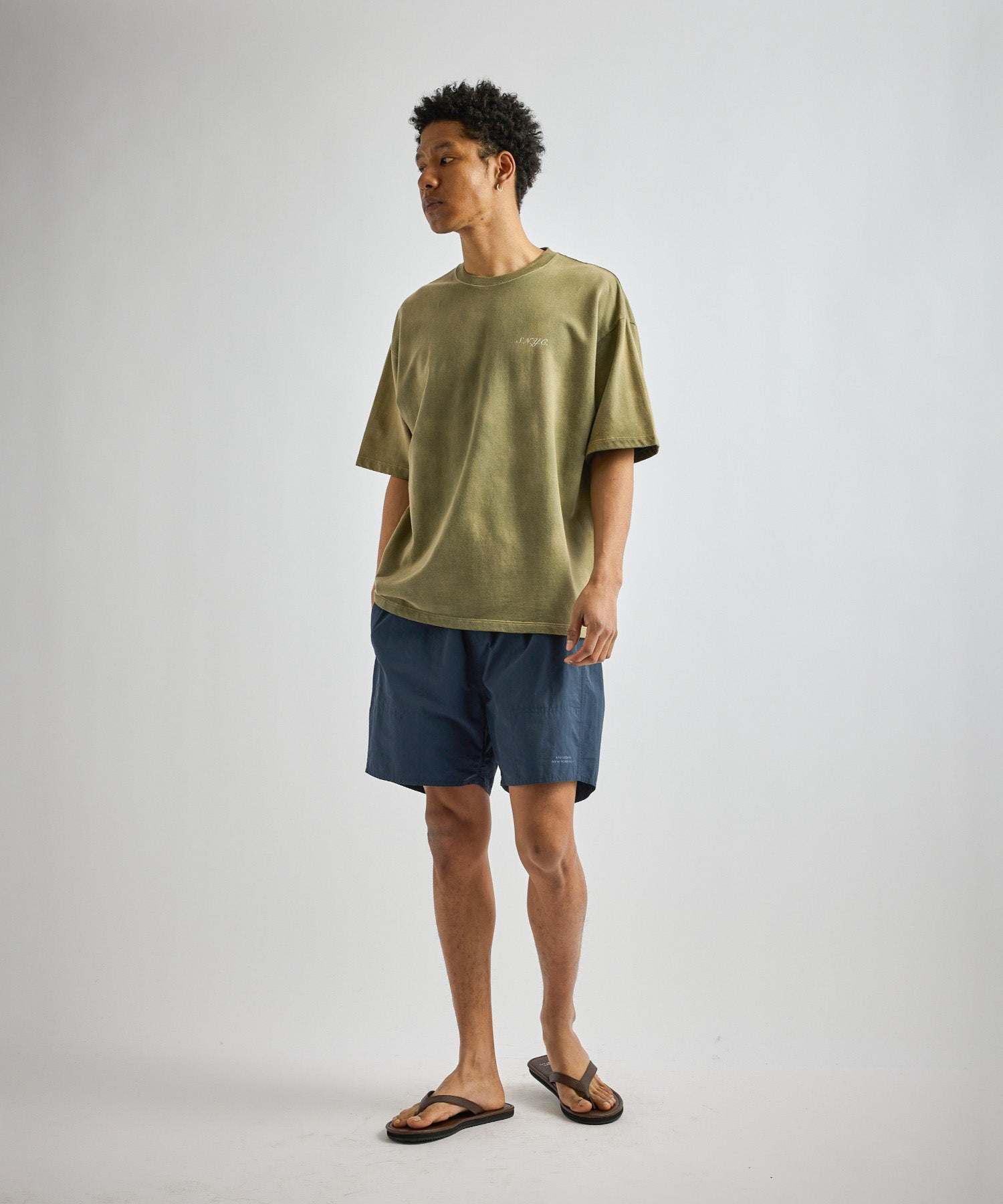 Saturdays NYC S.NYC Terry Sweatshirt in Olive Green