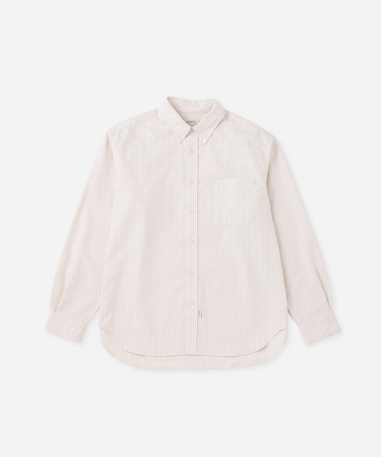 Saturdays NYC New Crosby Oxford Shirt in Beige