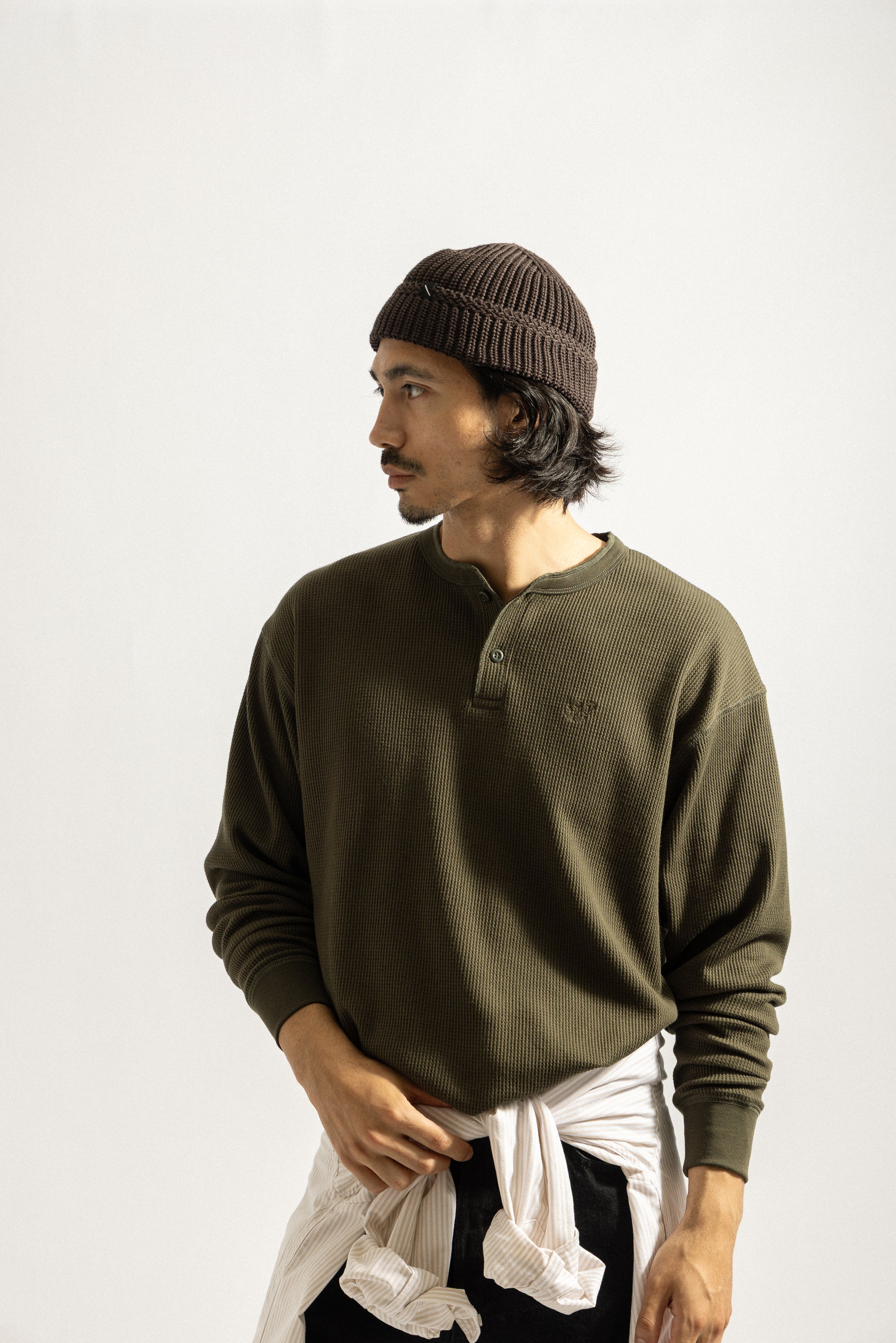 Saturdays NYC Rib Beanie in Dark Brown