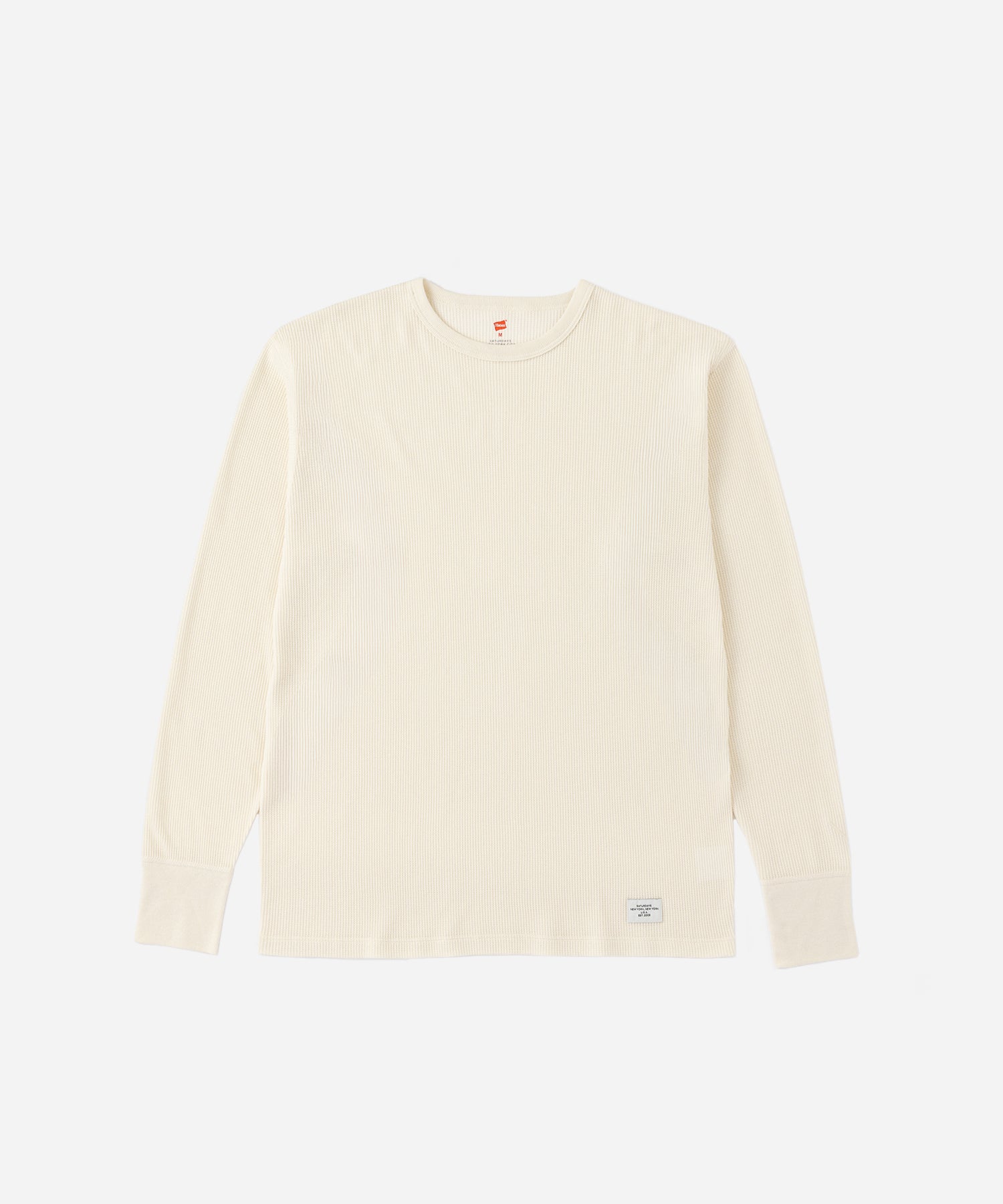 Saturdays NYC Hanes x Saturdays NYC Waffle 2-Pack Long Sleeve Tee in Off White & Gray
