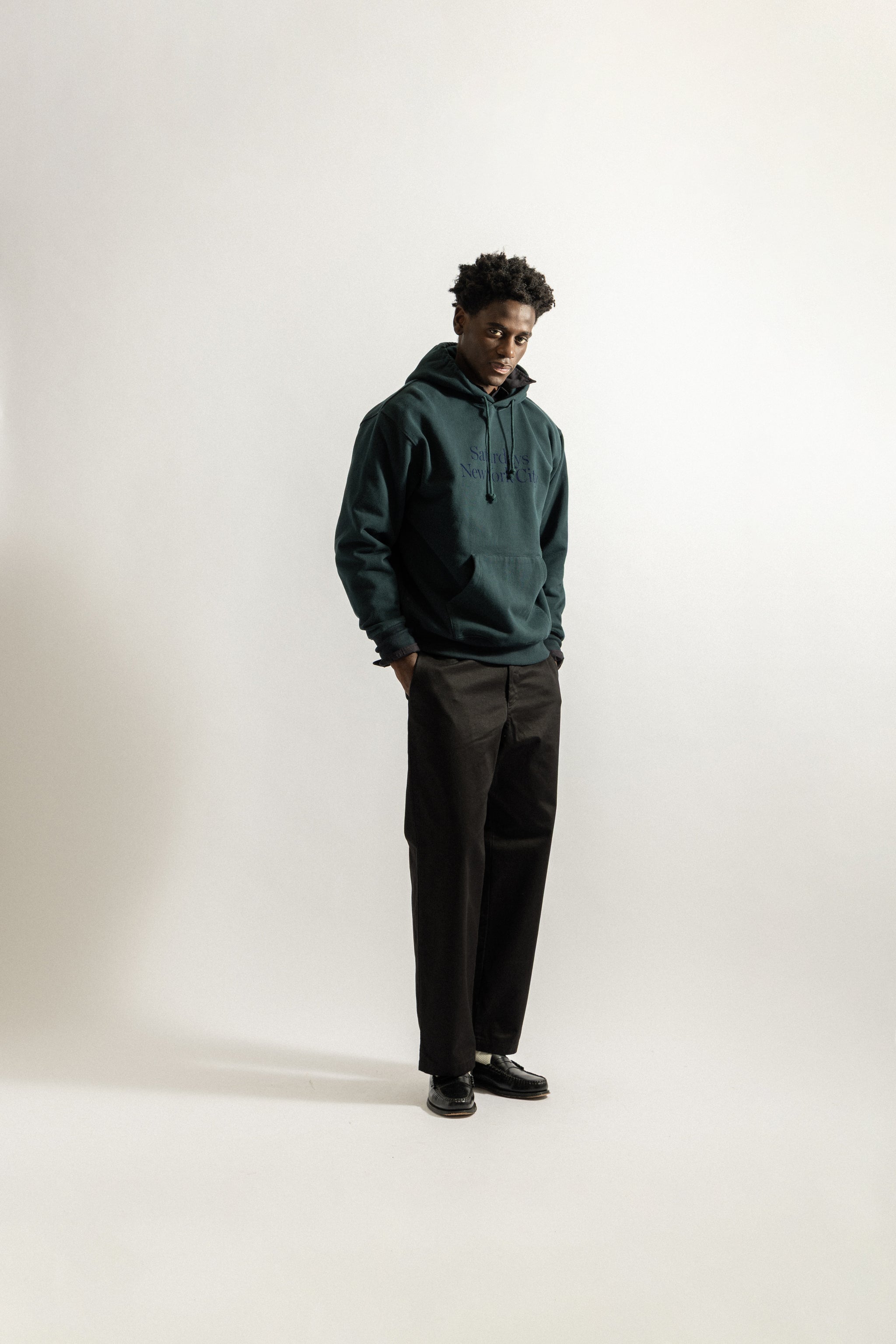 Saturdays NYC Ross Wide Chino Pant in Black