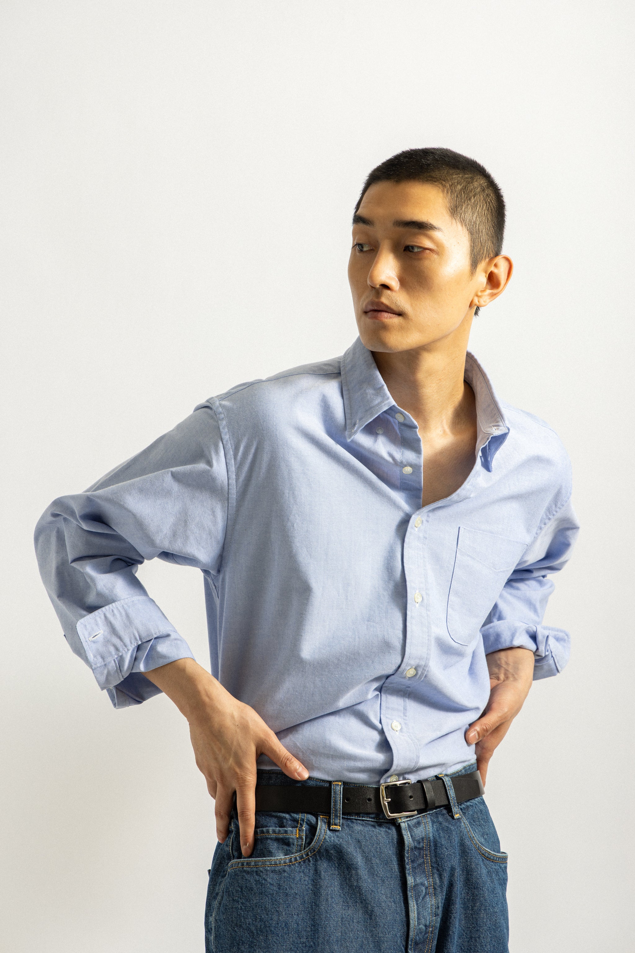 Saturdays NYC New Crosby Oxford Shirt in Light Blue