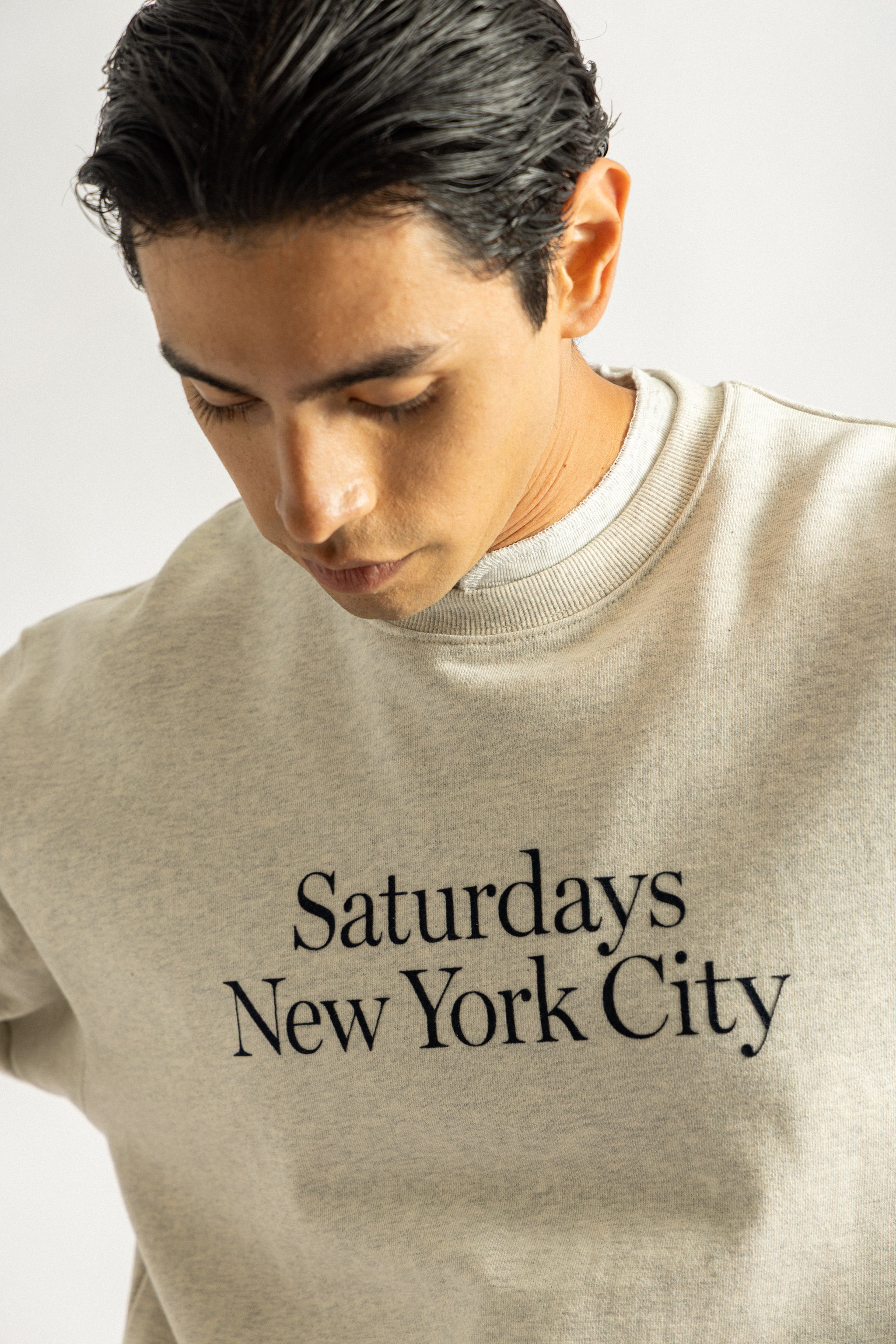 Saturdays NYC Bowery Miller Standard Sweatshirt in Light Gray