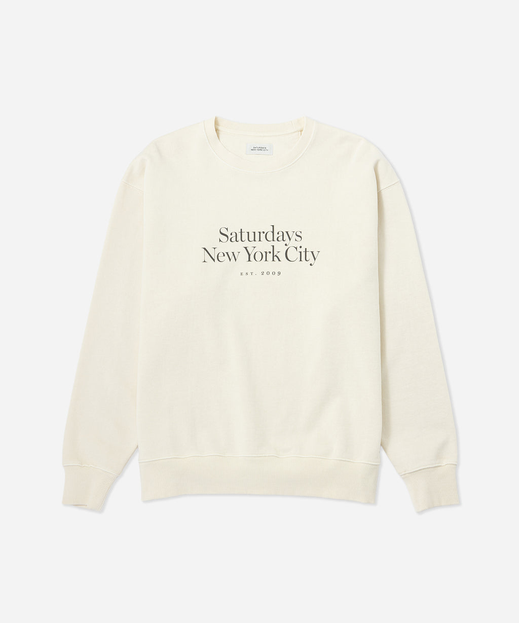 Saturdays NYC Bowery Miller Standard Crew Sweatshirt in Ivory