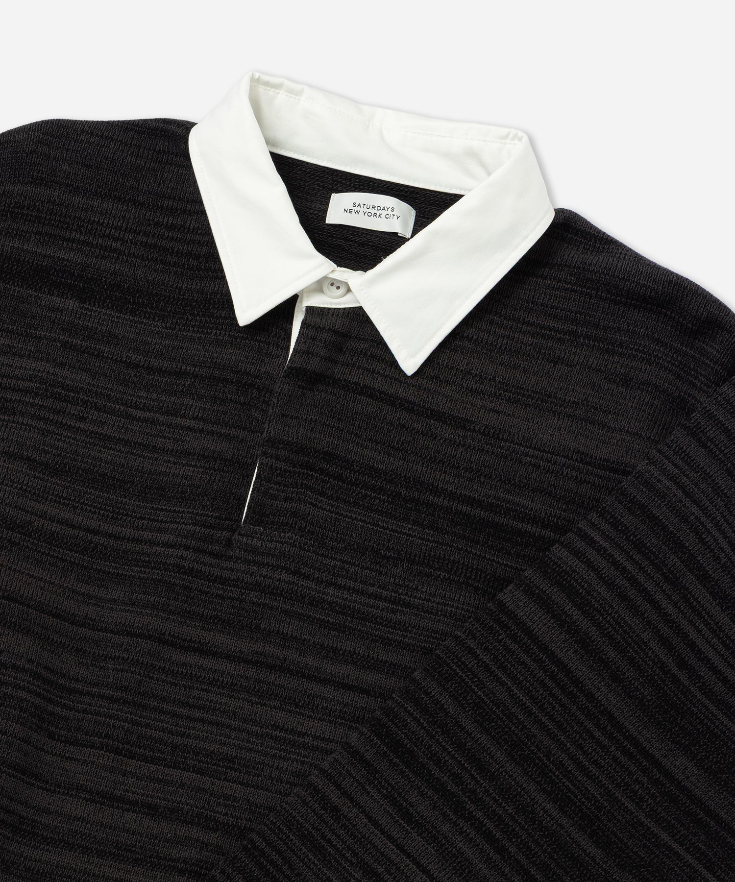 Saturdays NYC Rugger Polo Sweater in Charcoal