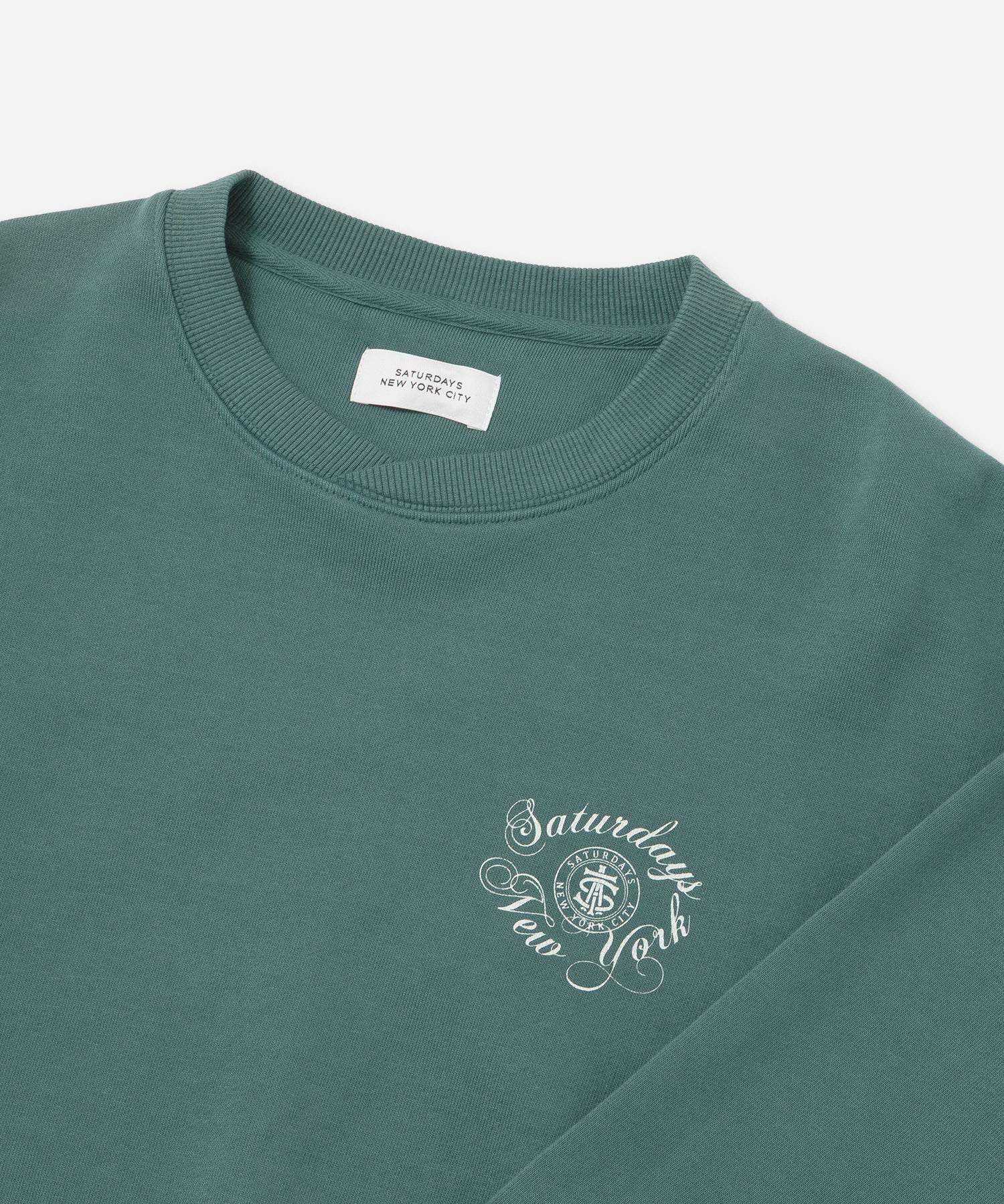 Saturdays NYC Bowery Loofah Collar Sweatshirt in Green