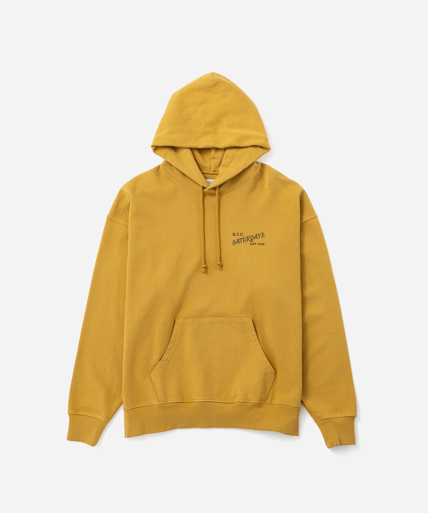 Saturdays NYC Warren Vintage Serif Relaxed Hoodie in Yellow