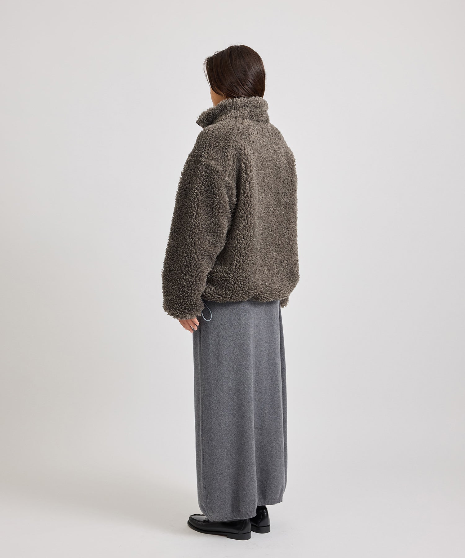 Saturdays NYC Alessia Boa Fleece Blouson in Gray
