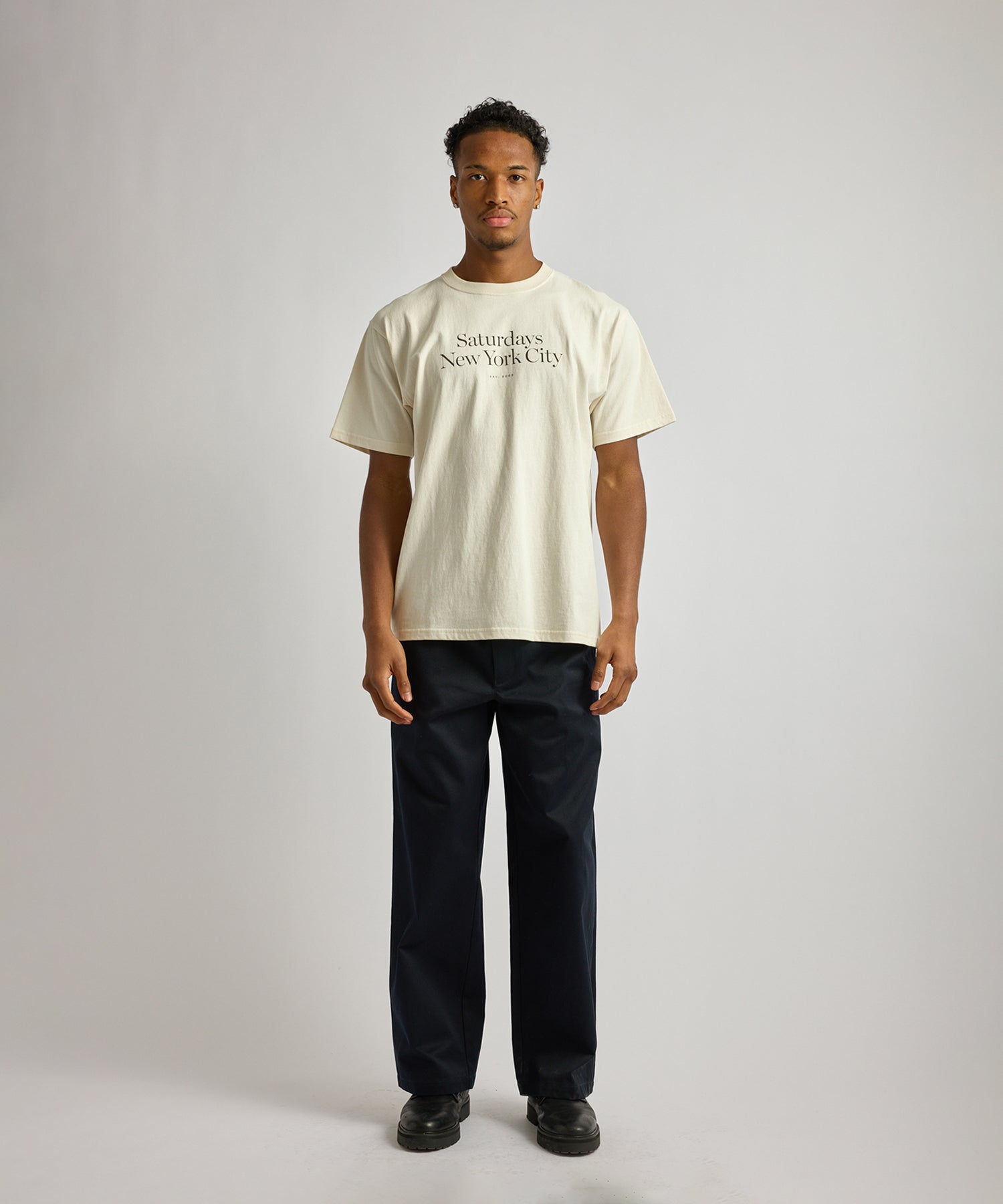 Saturdays NYC Miller Standard Short Sleeve Tee in Ivory