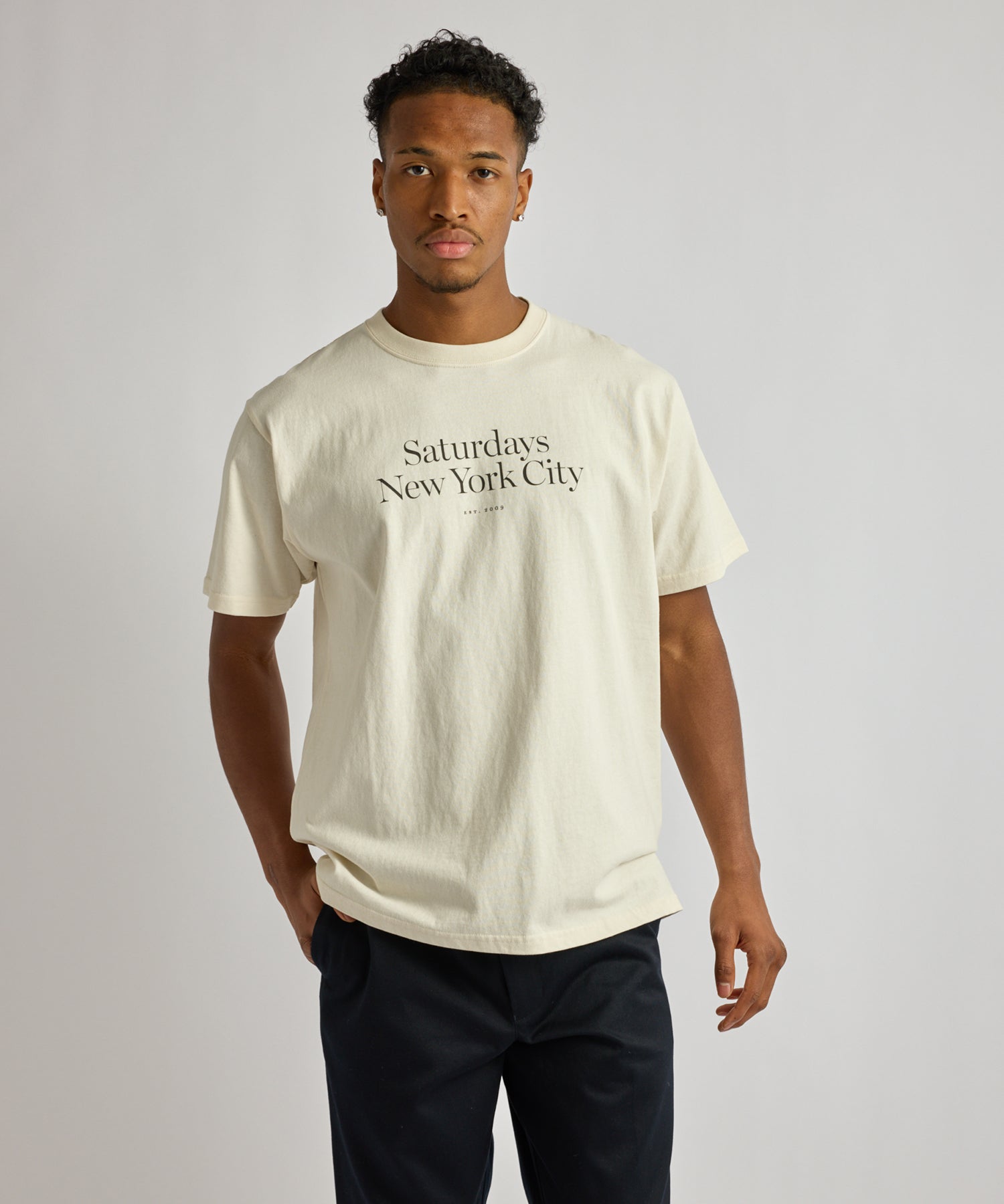 Saturdays NYC Miller Standard Short Sleeve Tee in Ivory