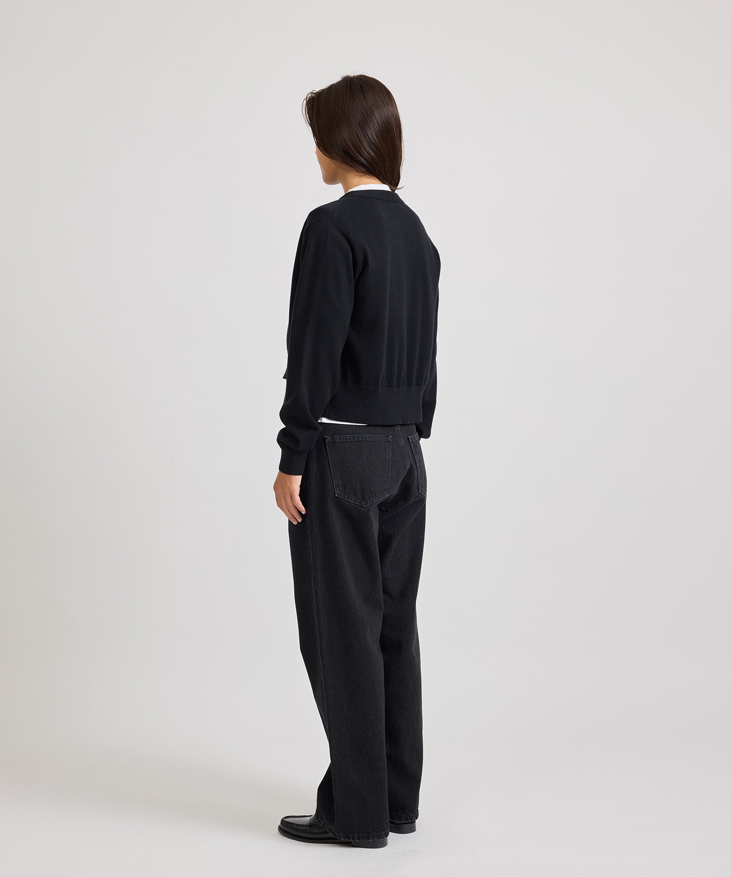 Saturdays NYC Halle Double Layer Cardigan in Black