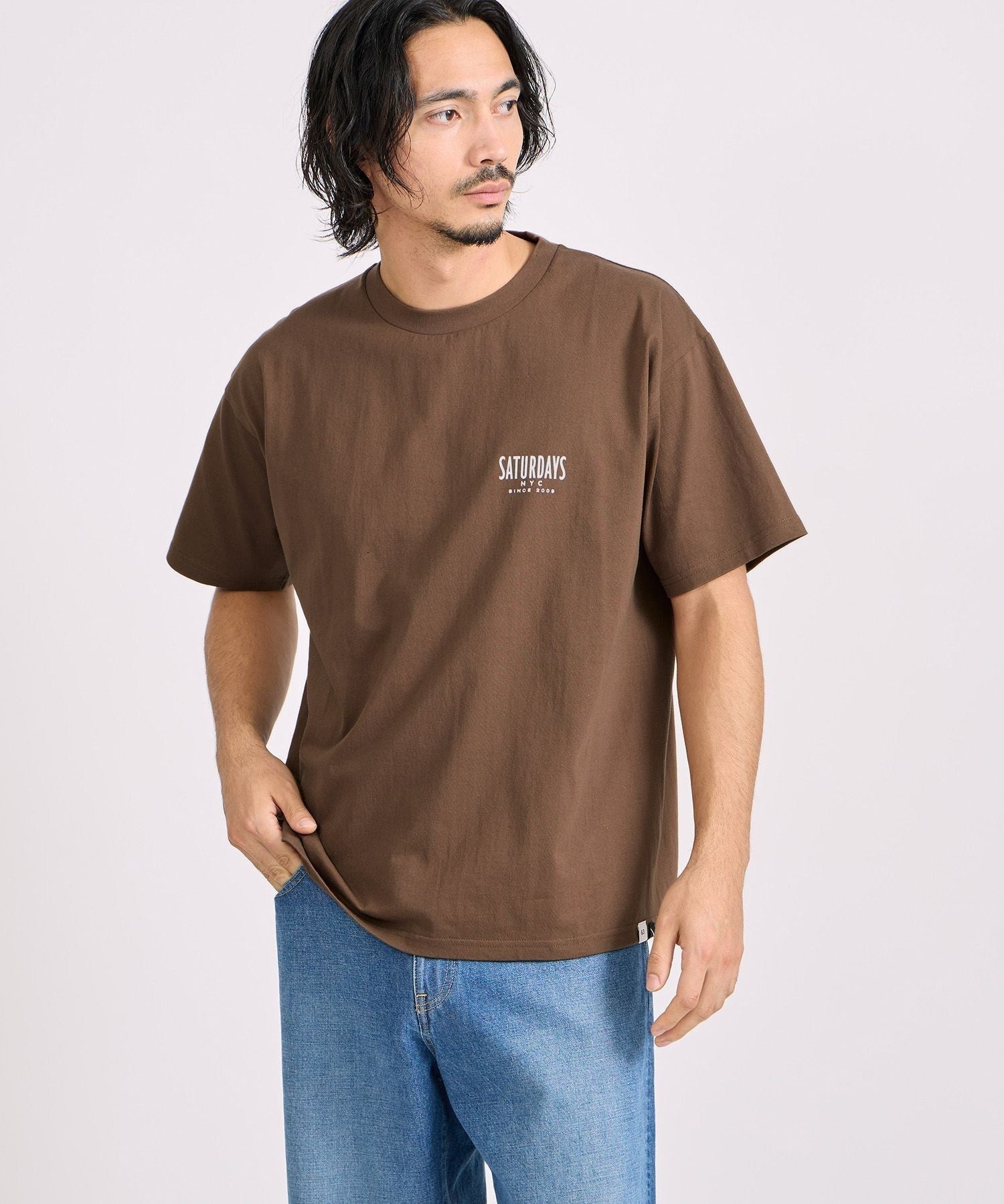 Saturdays NYC Bedwin x Saturdays Manhattan Tee in Brown