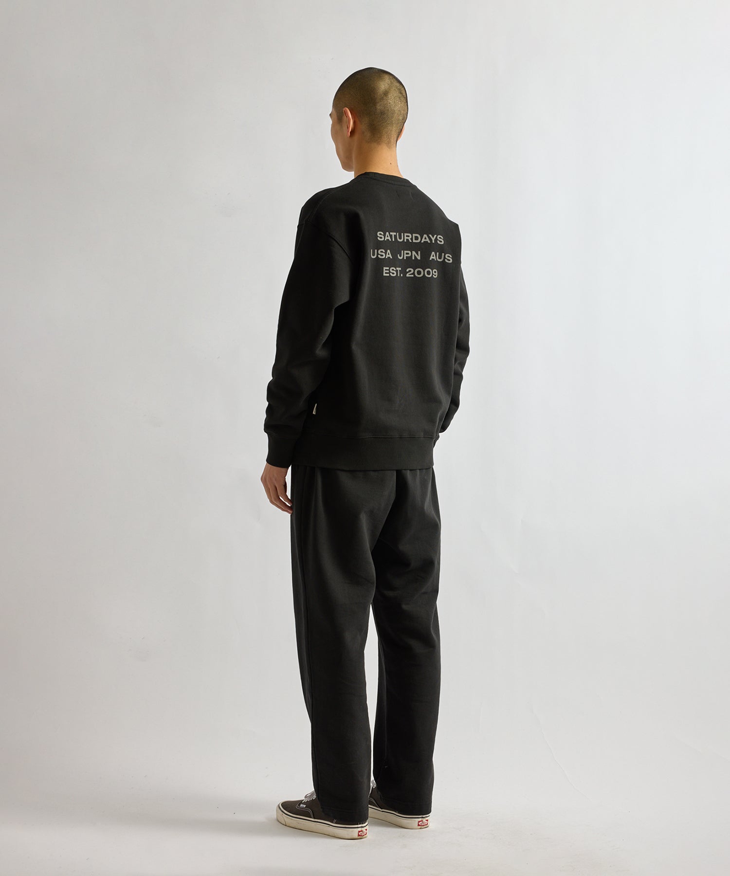 Saturdays NYC Bowery International Crew Sweatshirt in Black