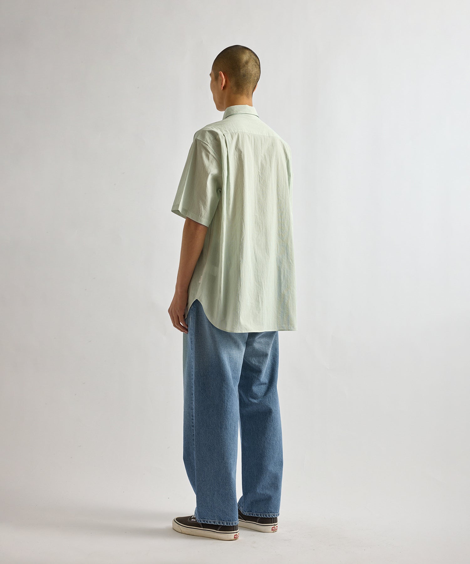 Saturdays NYC Bruce Stripe Short Sleeve Shirt in Green