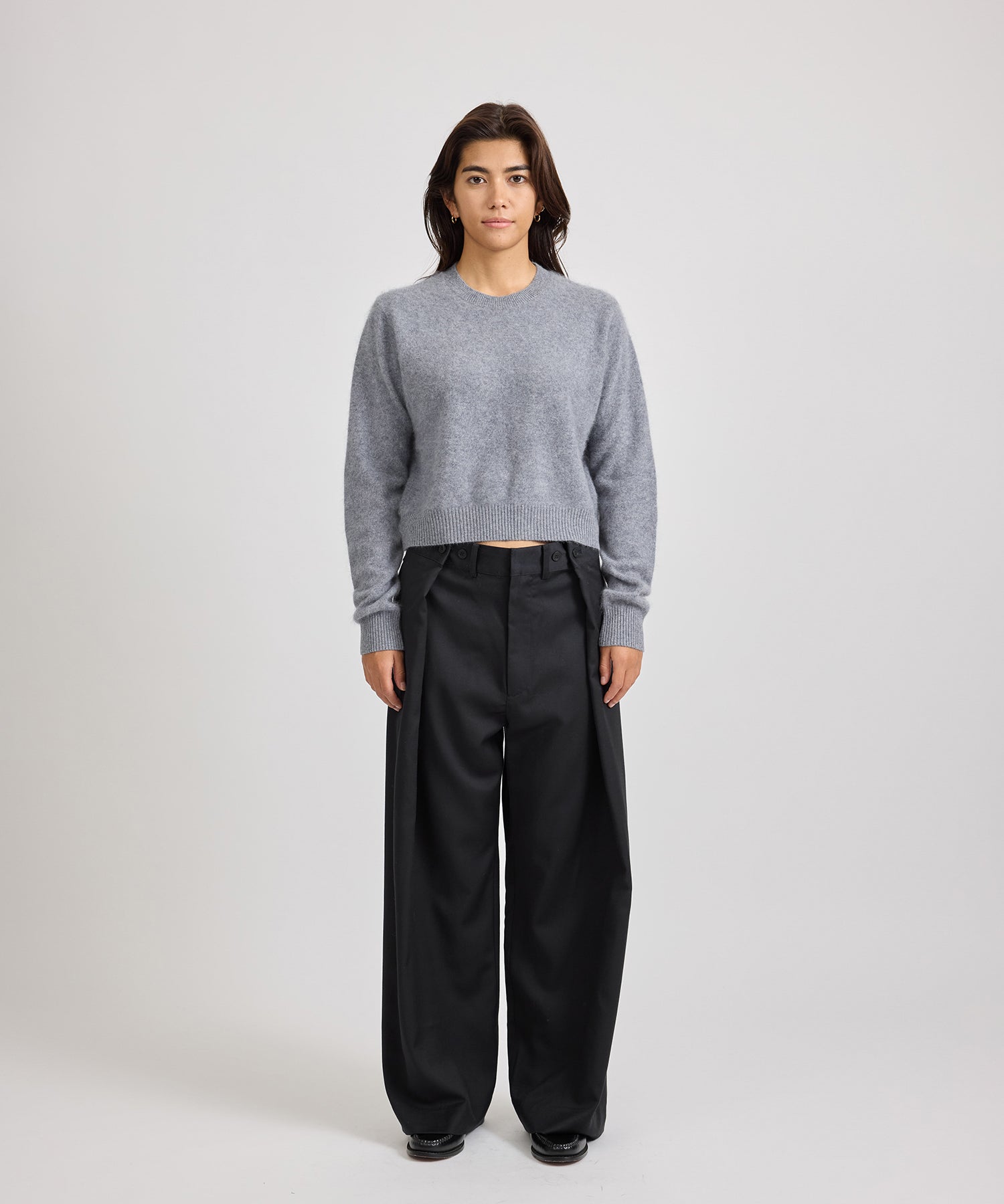 Saturdays NYC Christine Textured Knit in Light Gray