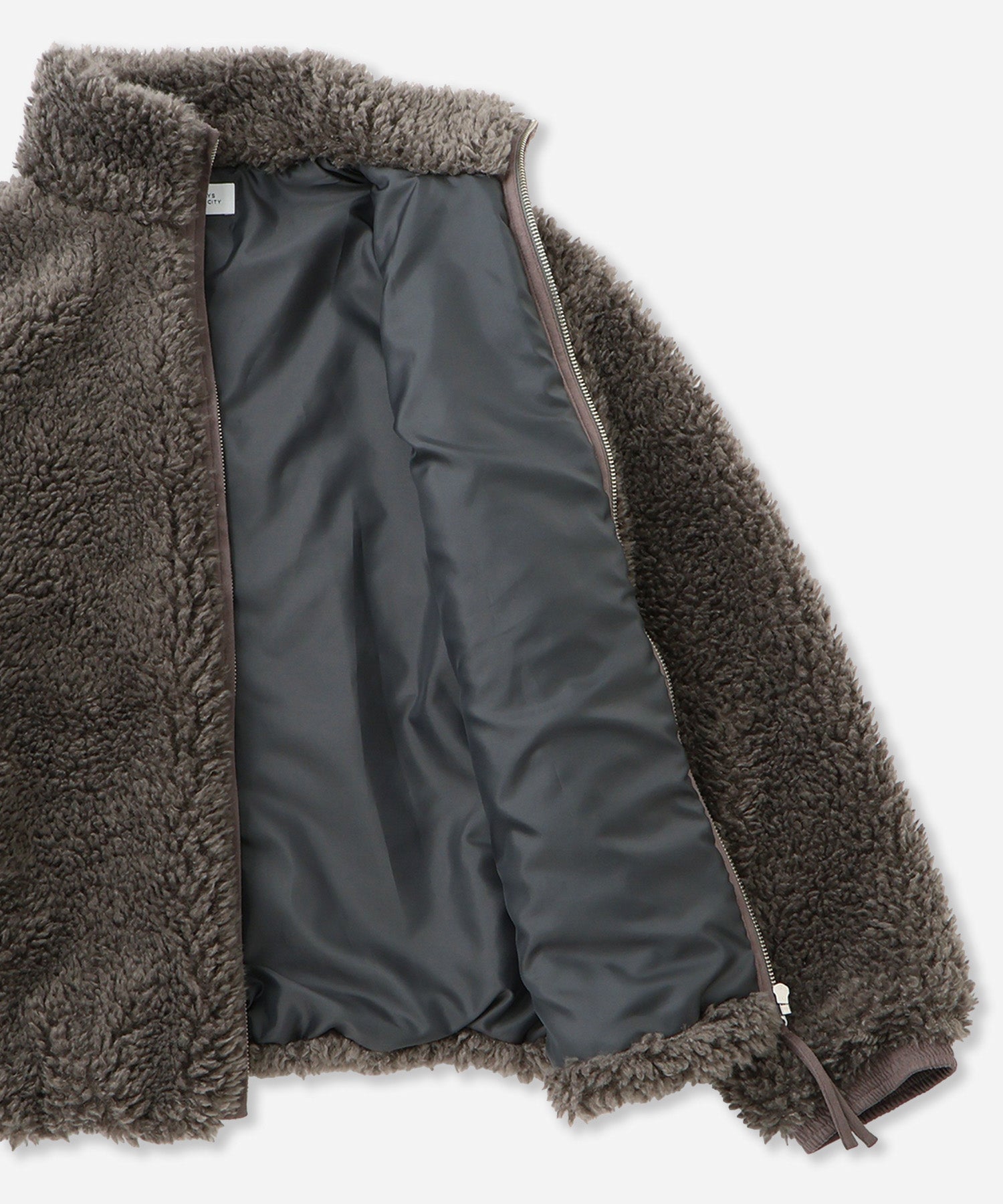 Saturdays NYC Alessia Boa Fleece Blouson in Gray