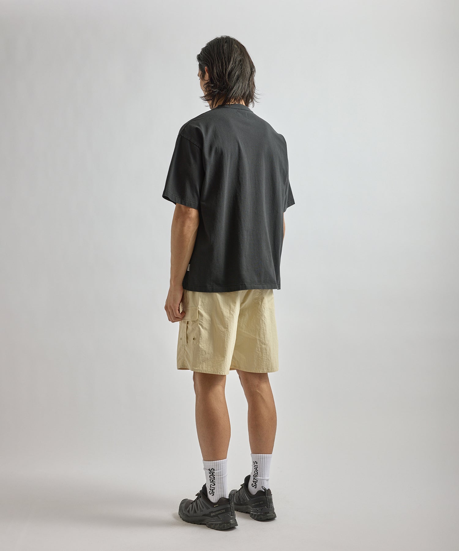 Saturdays NYC Beach Chair Ozone Wash Relaxed Tee in Fade Black