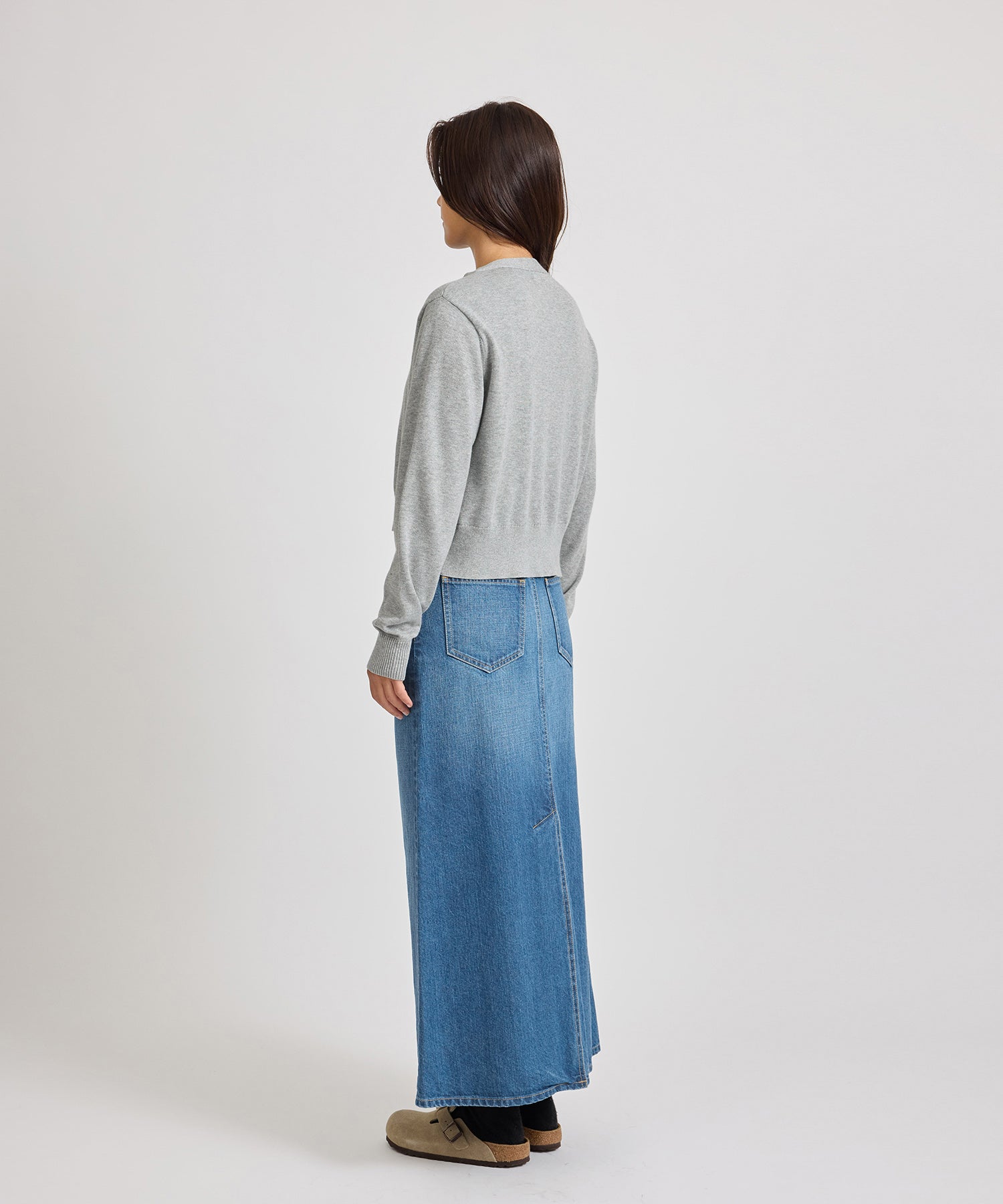 Saturdays NYC Halle Double Layer Cardigan in Gray