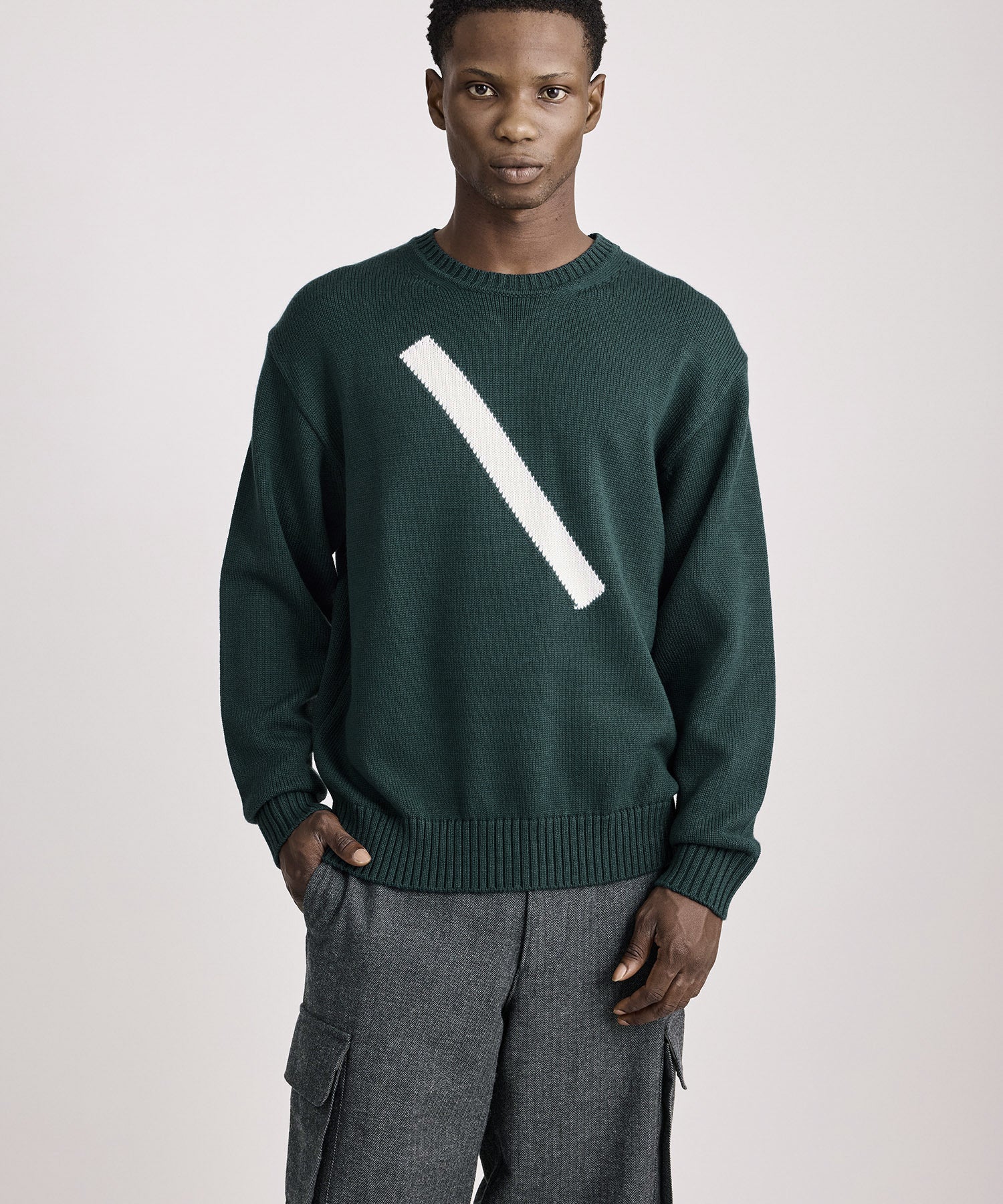 Saturdays NYC Greg Slash Sweater in Green