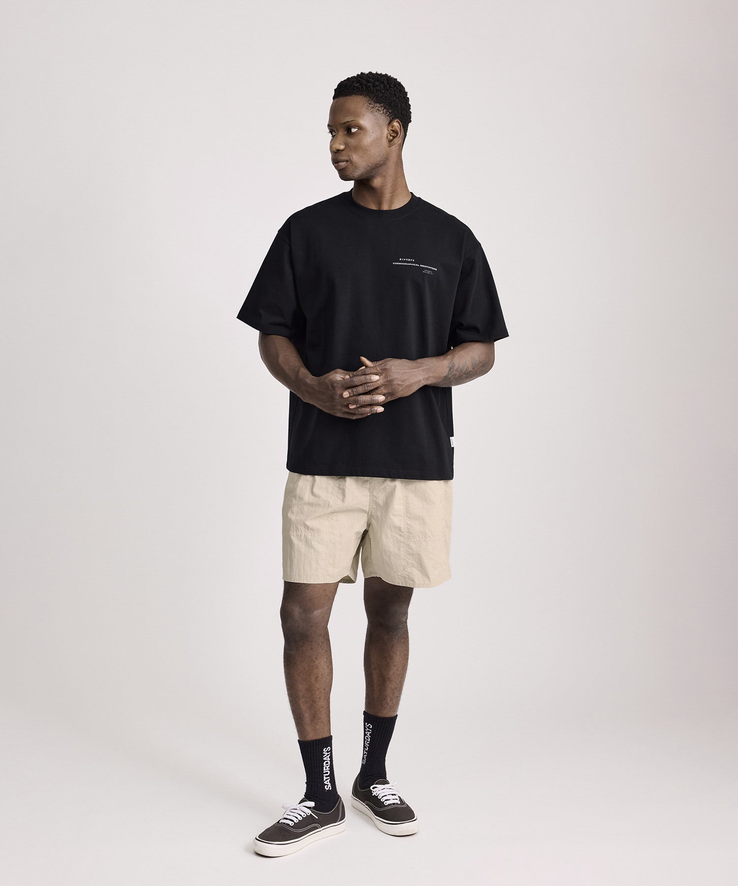 Saturdays NYC Cosmographical Relaxed Short Sleeve Tee in Black