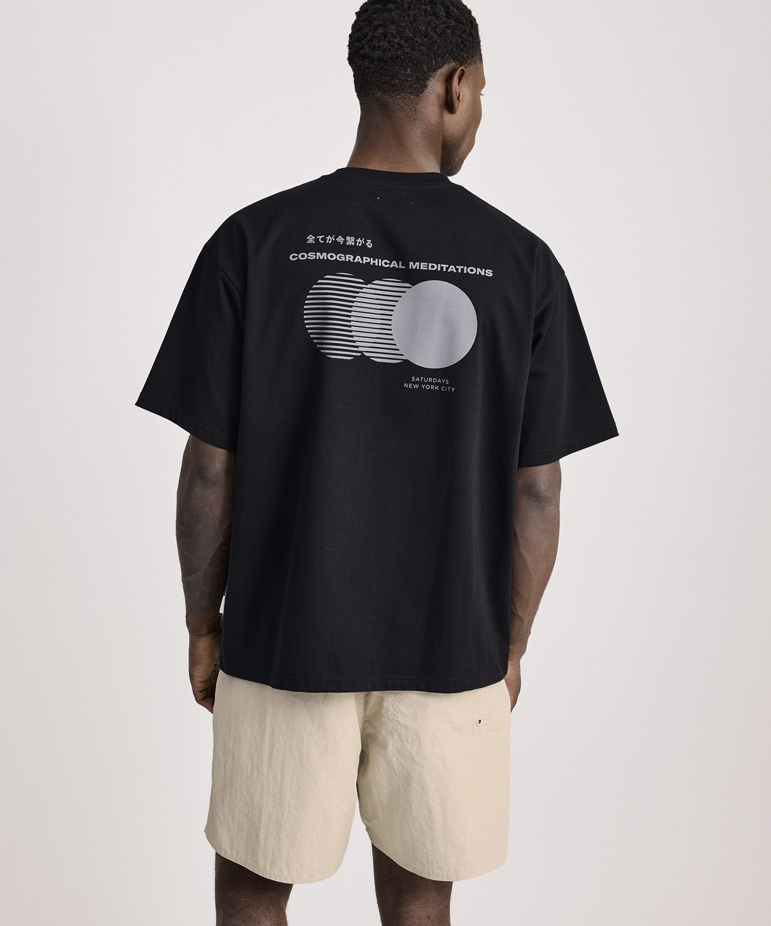 Saturdays NYC Cosmographical Relaxed Short Sleeve Tee in Black