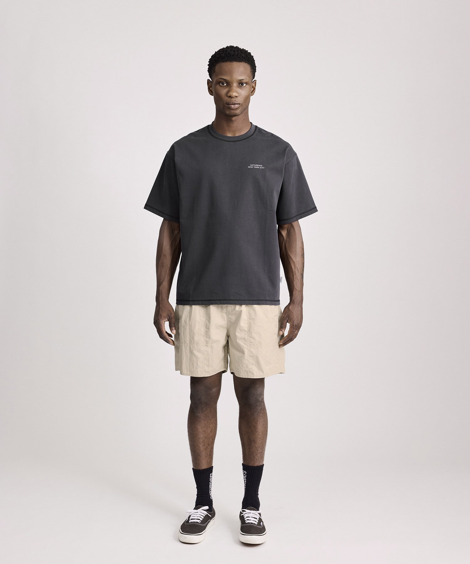 Saturdays NYC Talley Washed Swim Short in Beige