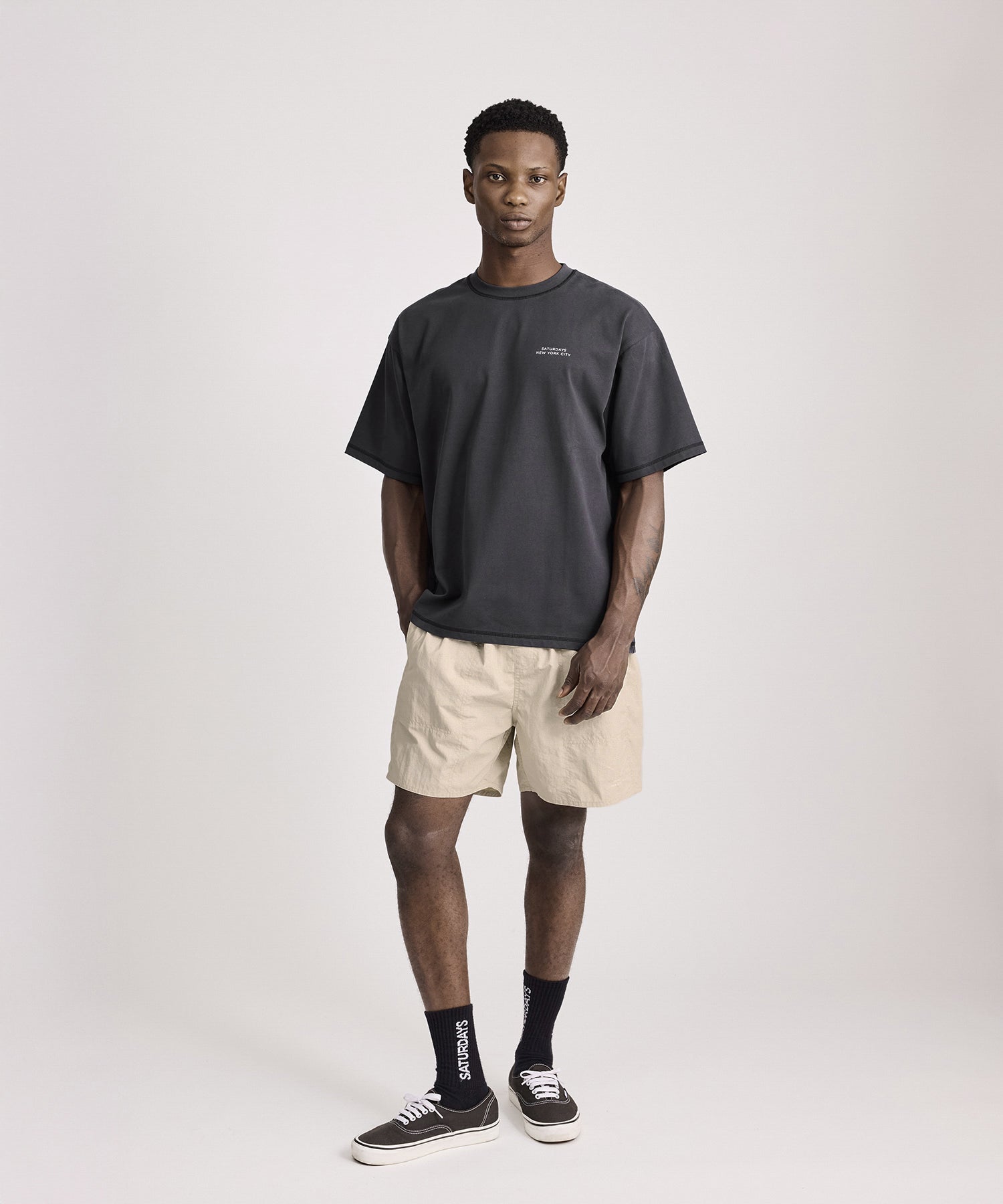 Contrast Stitch Relaxed Short Sleeve Tee