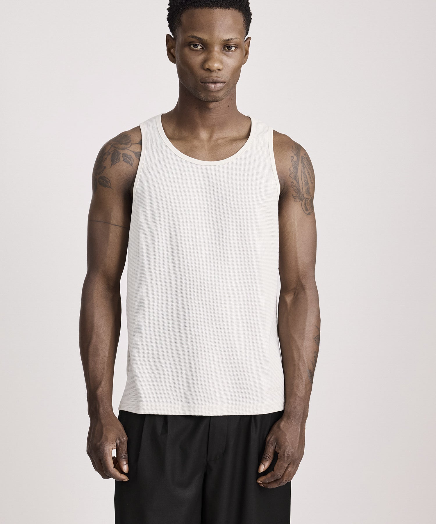 Saturdays NYC Venice Waffle Tank in Ivory