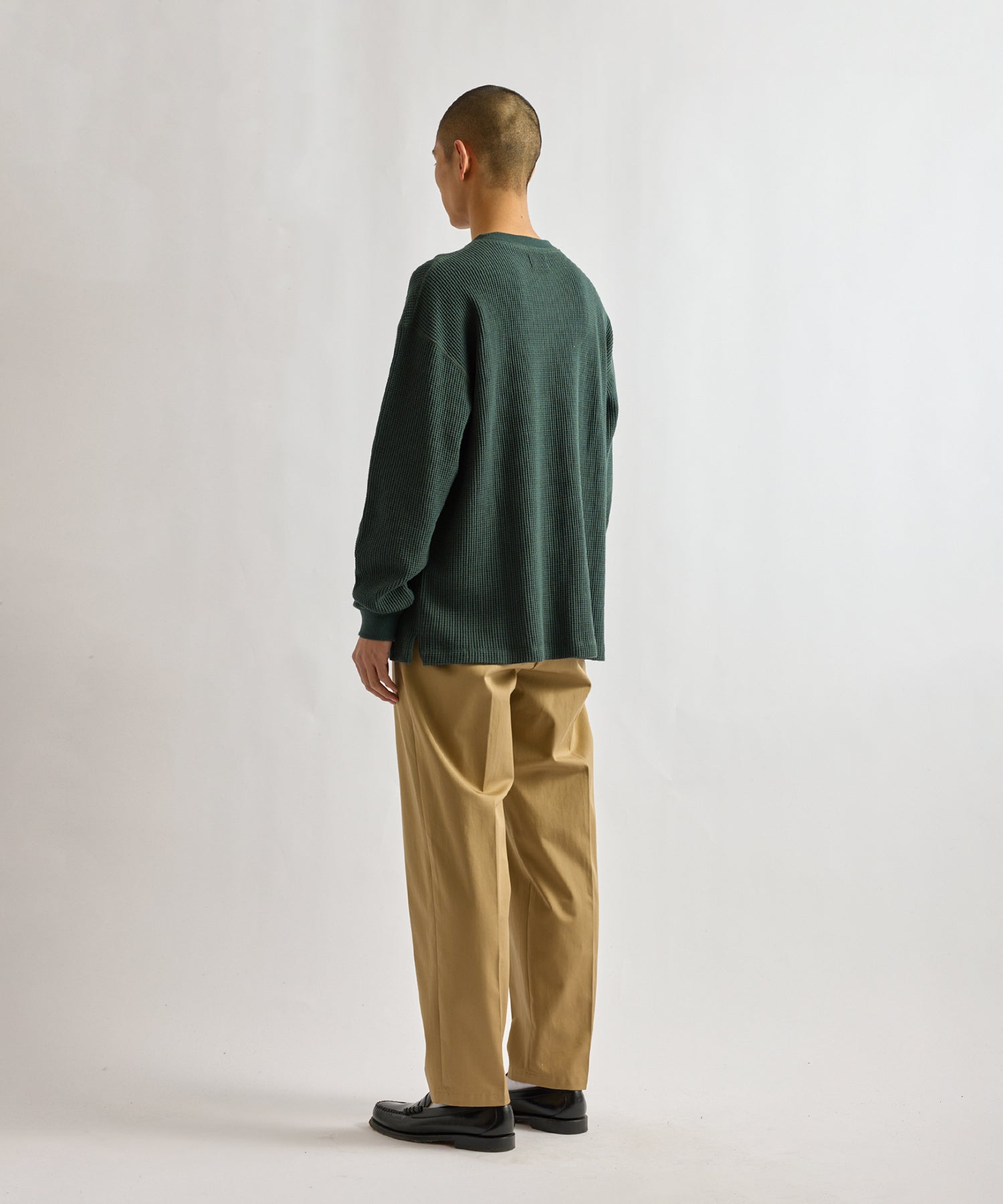 Saturdays NYC Alex Heavy Waffle Relaxed Top in Green