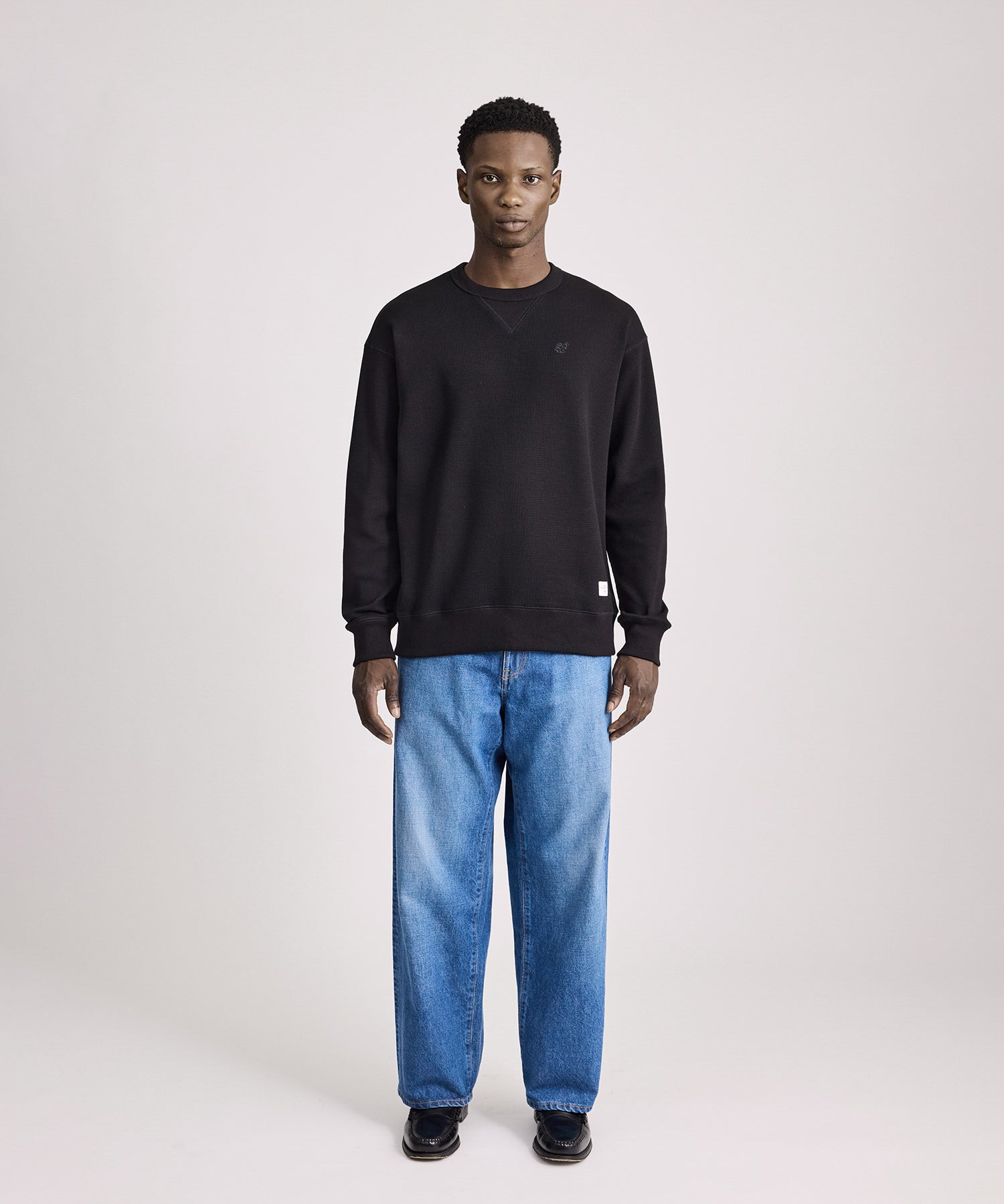 Saturdays NYC SNYC Waffle Relaxed Top in Black
