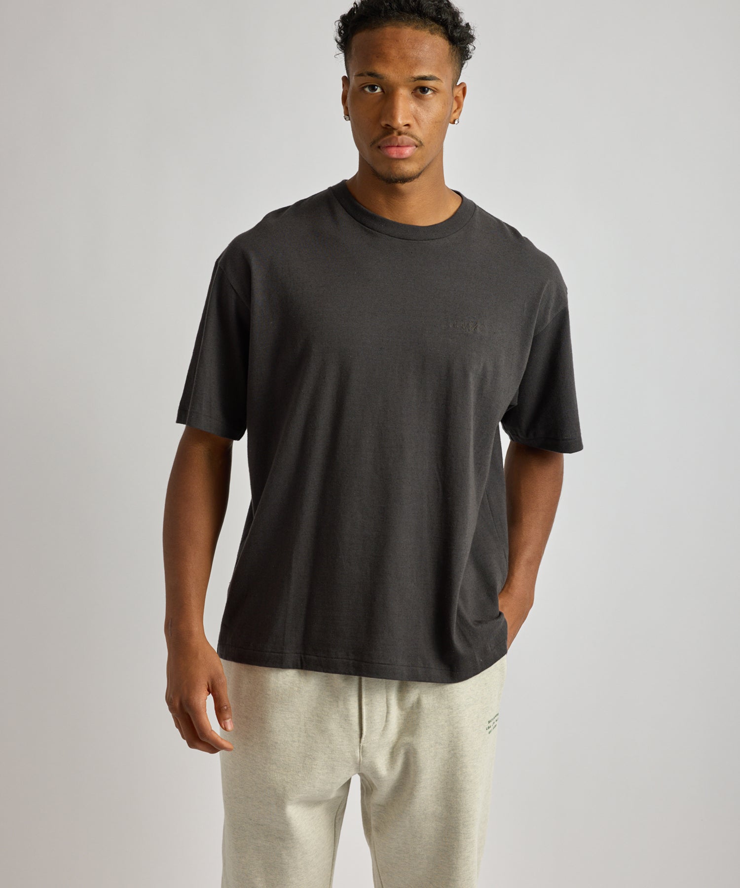 Saturdays NYC Hemp S.NYC Short Sleeve Tee in Charcoal