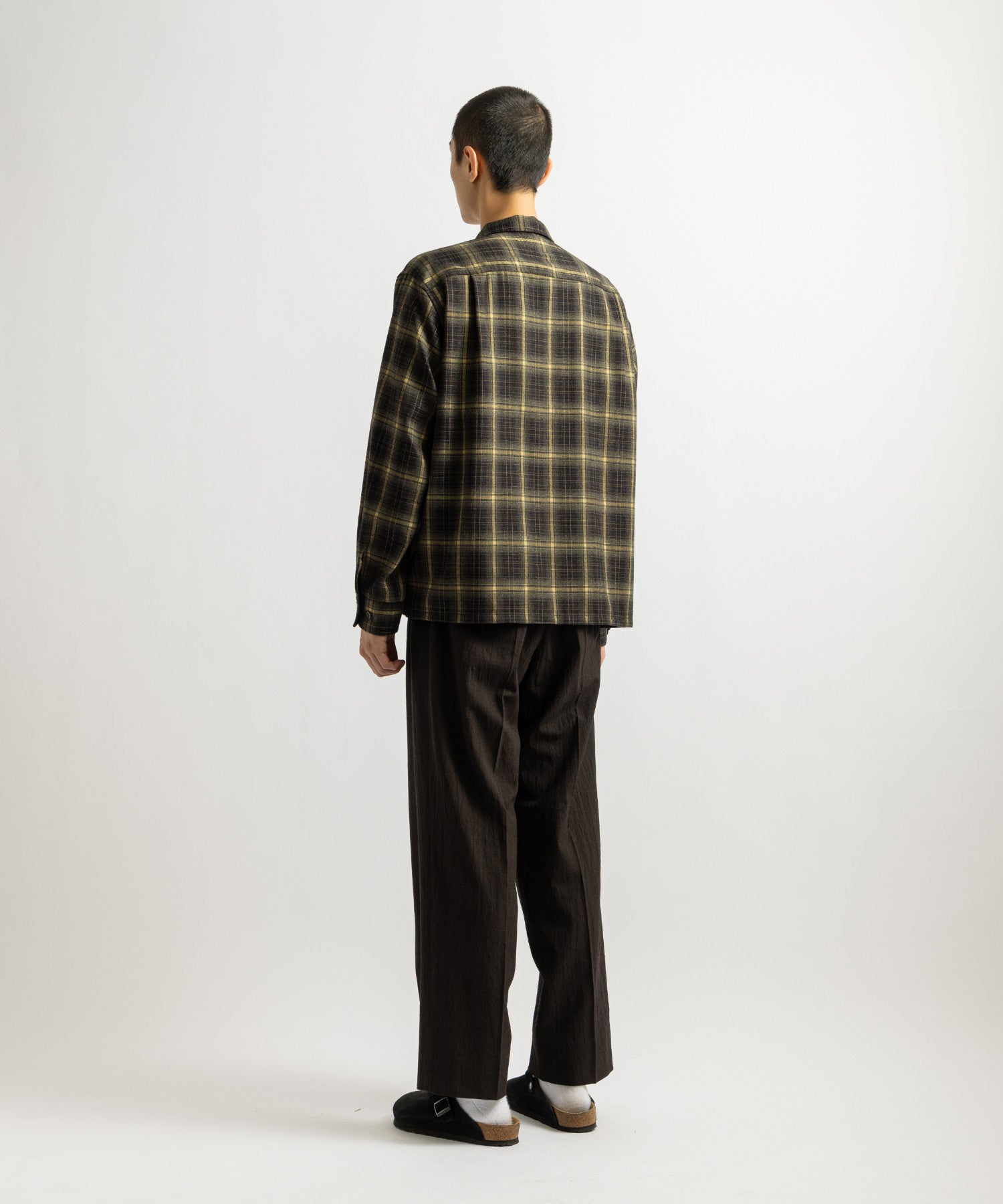 Saturdays NYC Marco Ombre Check CPO Shirt in Black