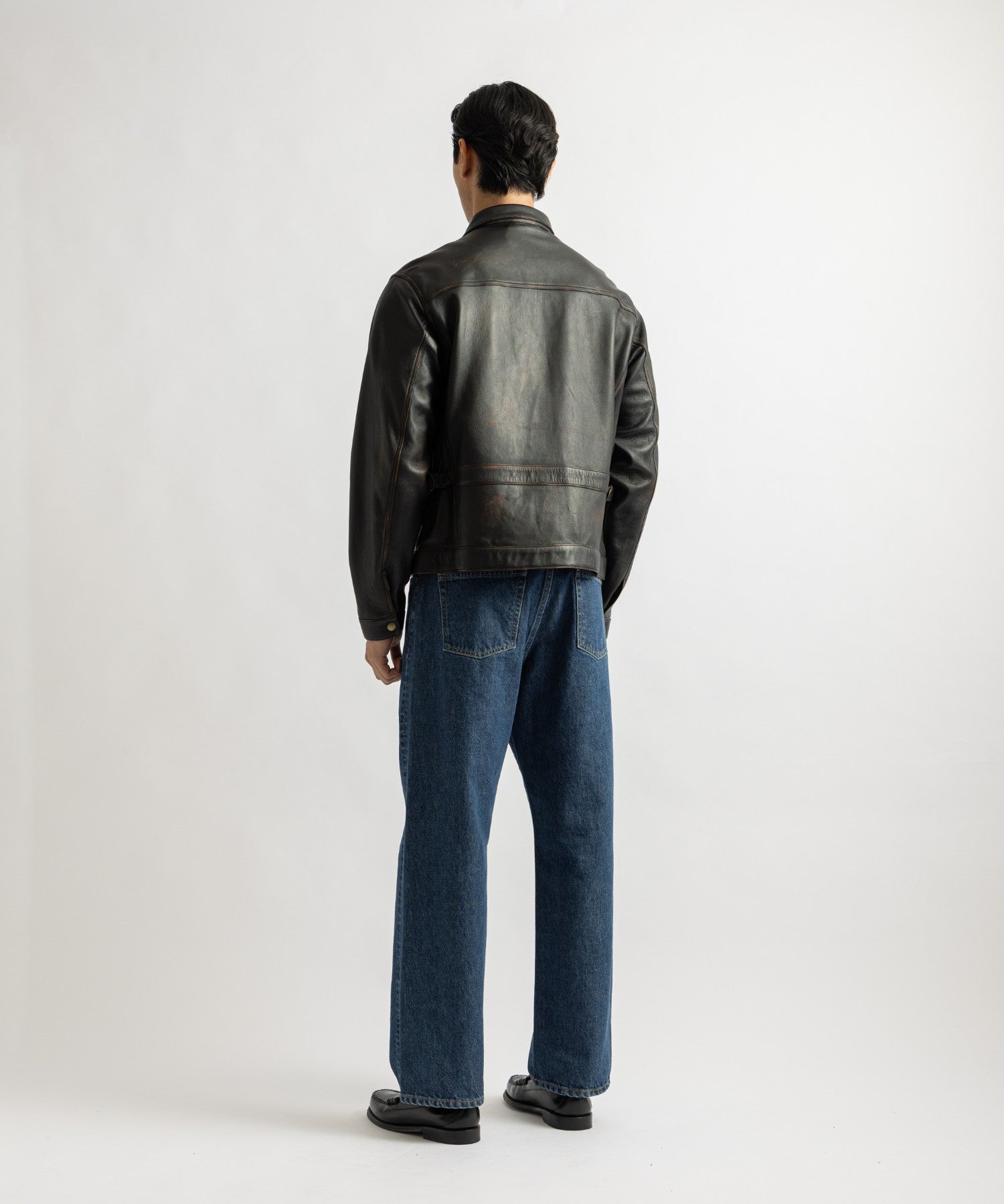 Saturdays NYC Emil Type-1 Nappa Leather Jacket in Dark Brown